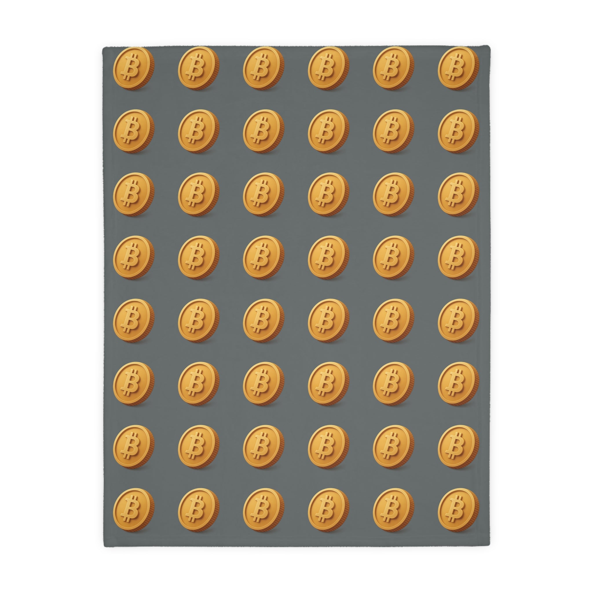Bitcoin Pattern Velveteen Throw Blanket Crypto Lover Gift Soft Cozy BTC Decor 2 sizes