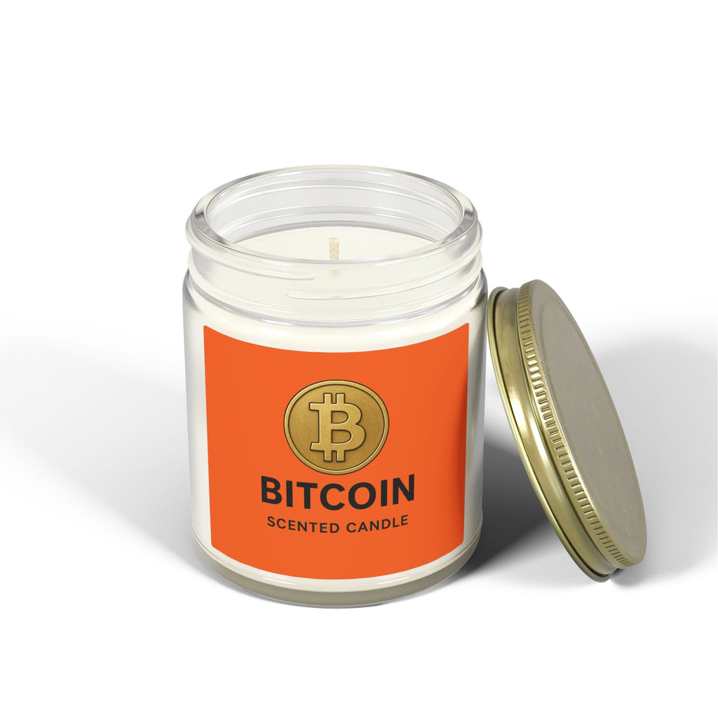 Bitcoin Logo Coconut-Apricot Wax Candle 4 oz & 9 oz sizes 8 fragrances available