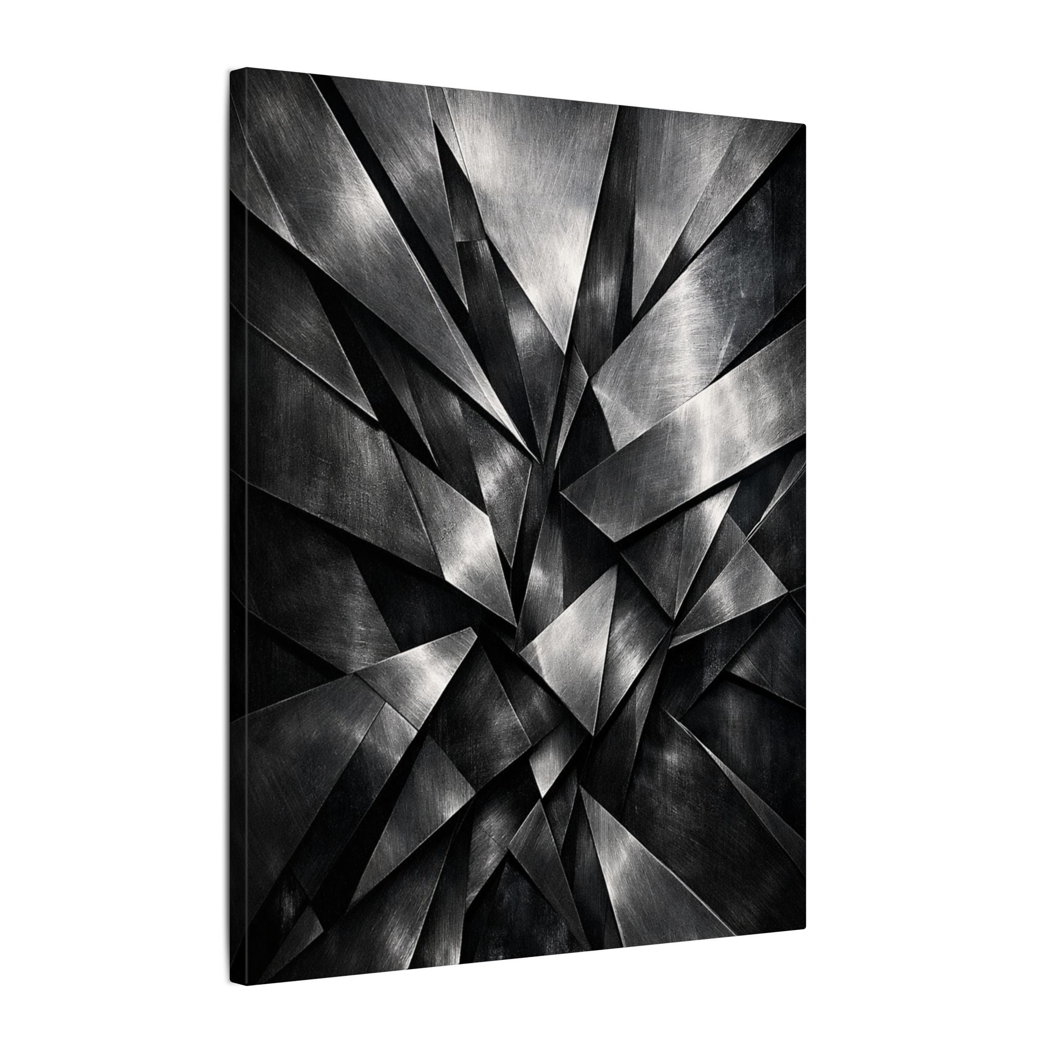 Geometric Steel Canvas Wall Art Industrial Metal Abstract Modern Masculine Office Decor Industrial Wall Art Dorm Decor 16" x 20"