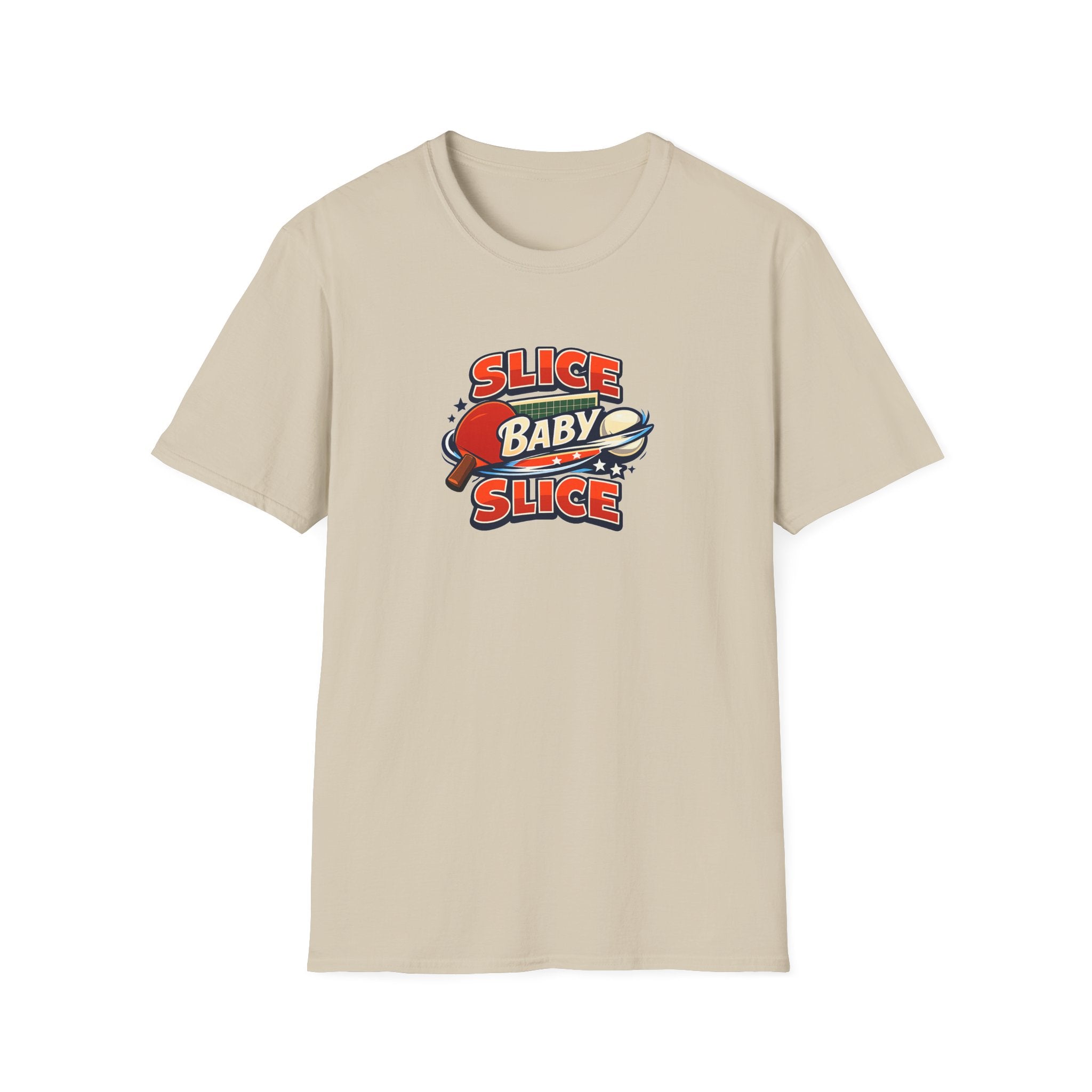 Sats and Stripes Slice Baby Slice Table Tennis T-Shirt Ping Pong Graphic Tee Sand