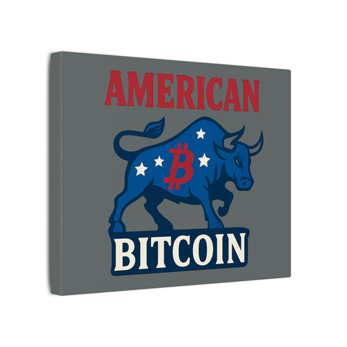 Amerikanischer Bitcoin Bulle Leinwandbild – Kraft, Patriotismus & Krypto-Stolz