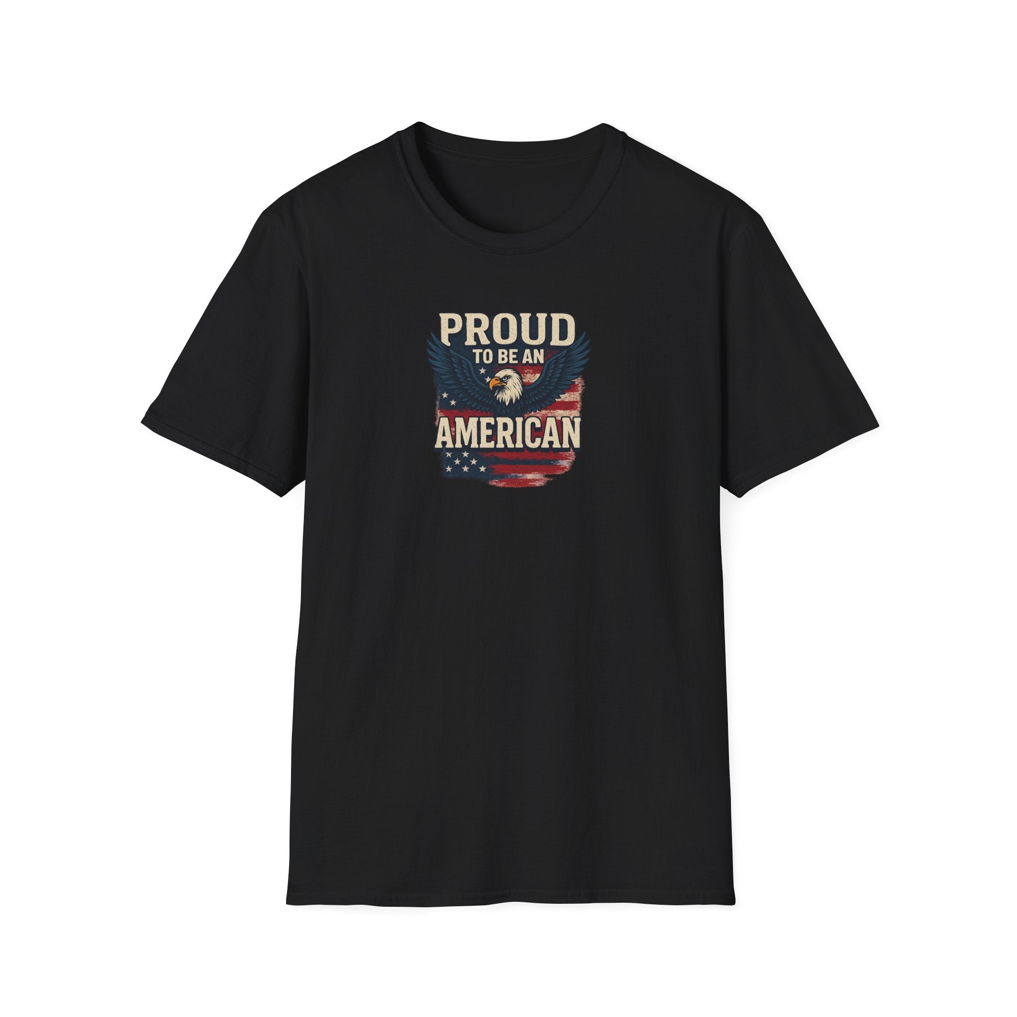 Proud to be an American at Least I know I'm Free Patriotic Tee with Eagle and Flag 5 colors 100% cotton