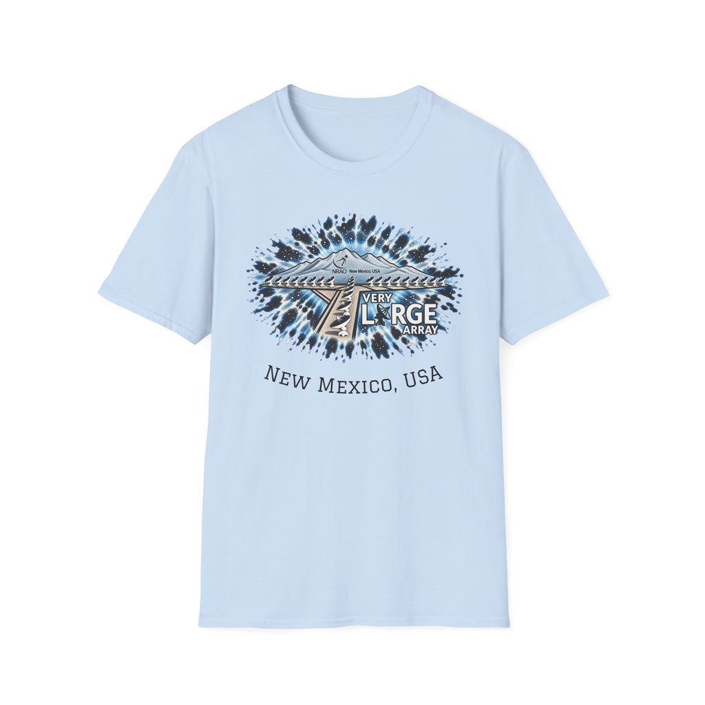 SatsandStripes.com Very Large Array New Mexico Softstyle® T-Shirt – VLA Radio Telescope Astronomy Graphic Tee Light Blue
