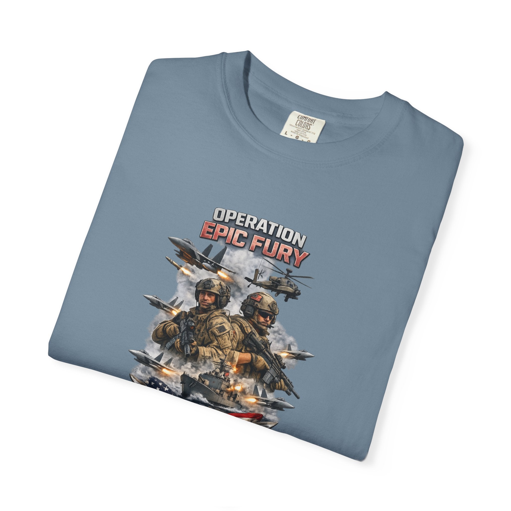 Operation Epic Fury Peace Through Strength Tee Patriotic Military Power Shirt 7 colors 100% cotton