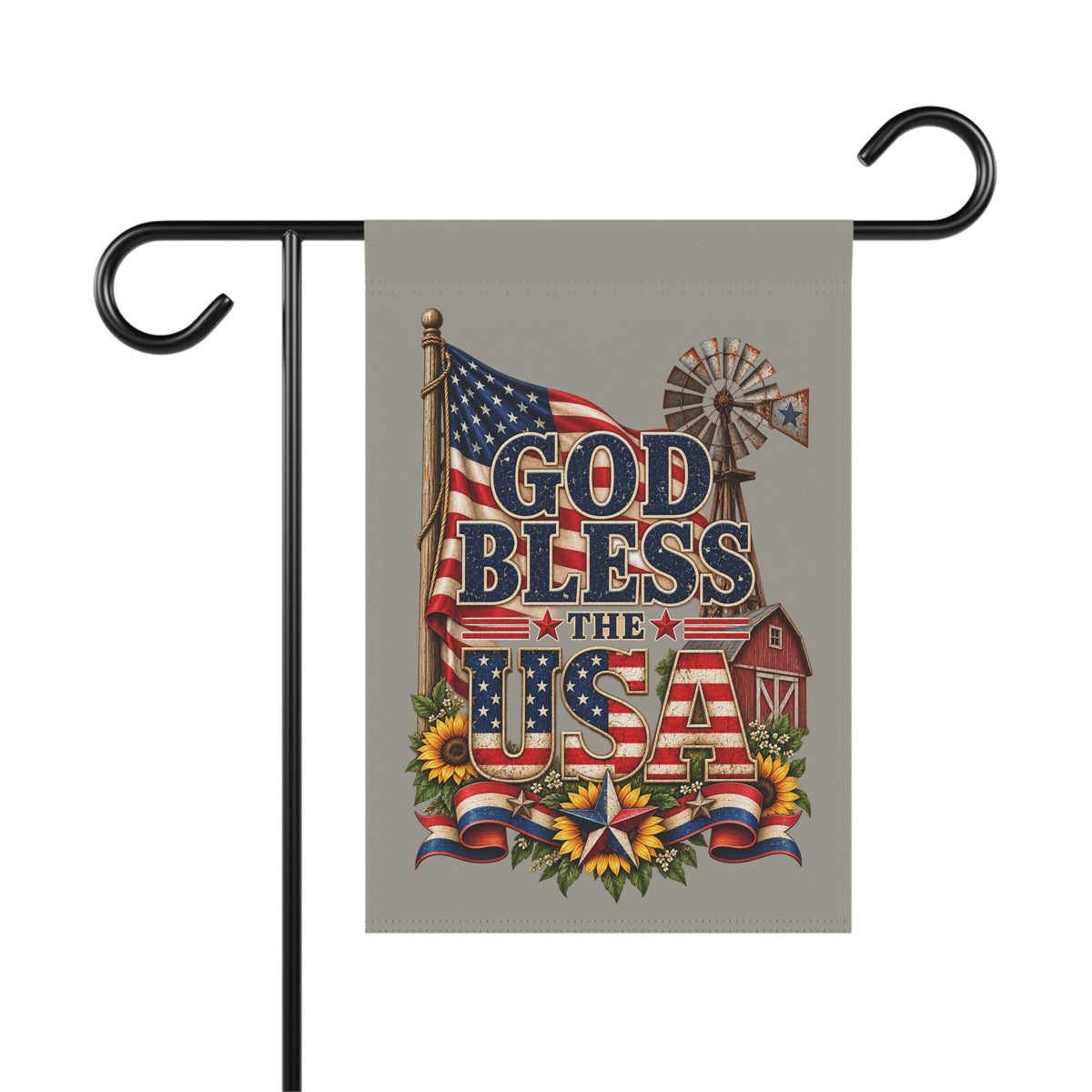 SatsandStripes.com God Bless the USA , 12 x 18 Garden Flag – Rustic Patriotic American Flag Yard Décor Outdoor Garden Banner
