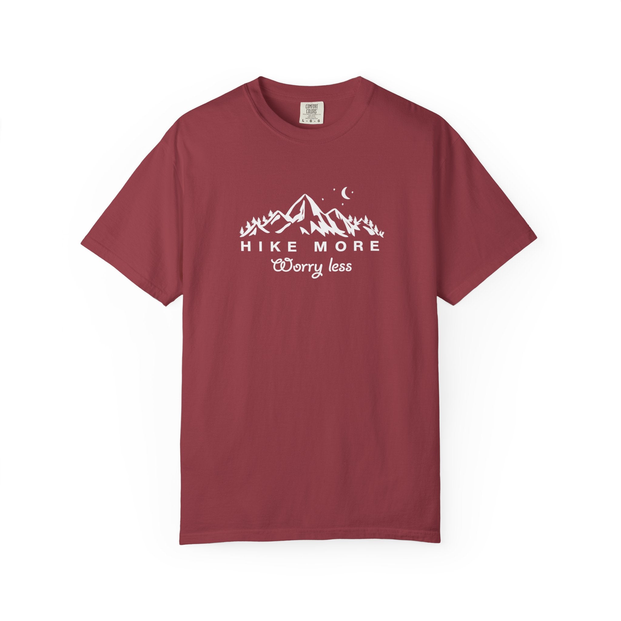 Hike More Worry Less Shirt Hiking TShirt Outdoor Adventure Tee Mountain Nature Lover Gift Hiking Tee 7 colors 100% cotton
