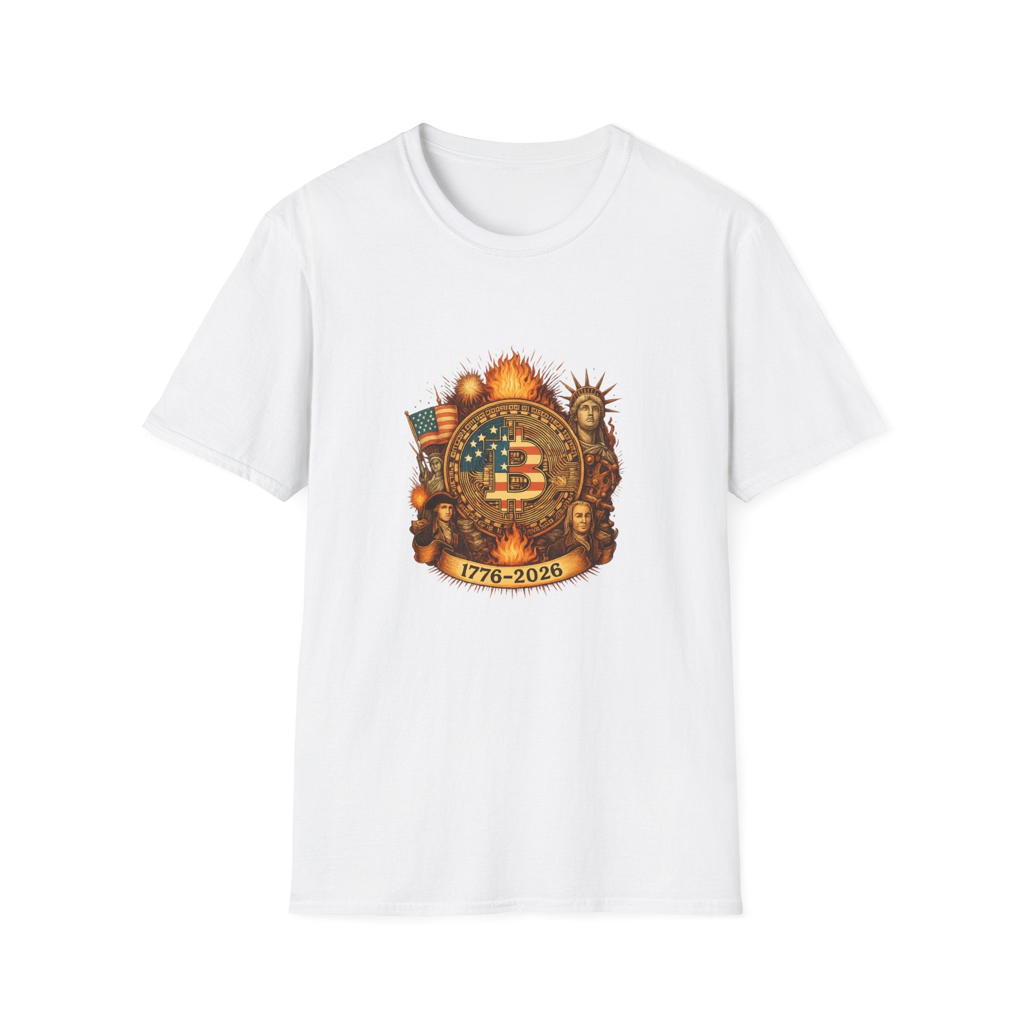Bitcoin Patriotic Power T-Shirt Tee Amerikanische Krypto-Revolution 6 Farben 100% Baumwolle