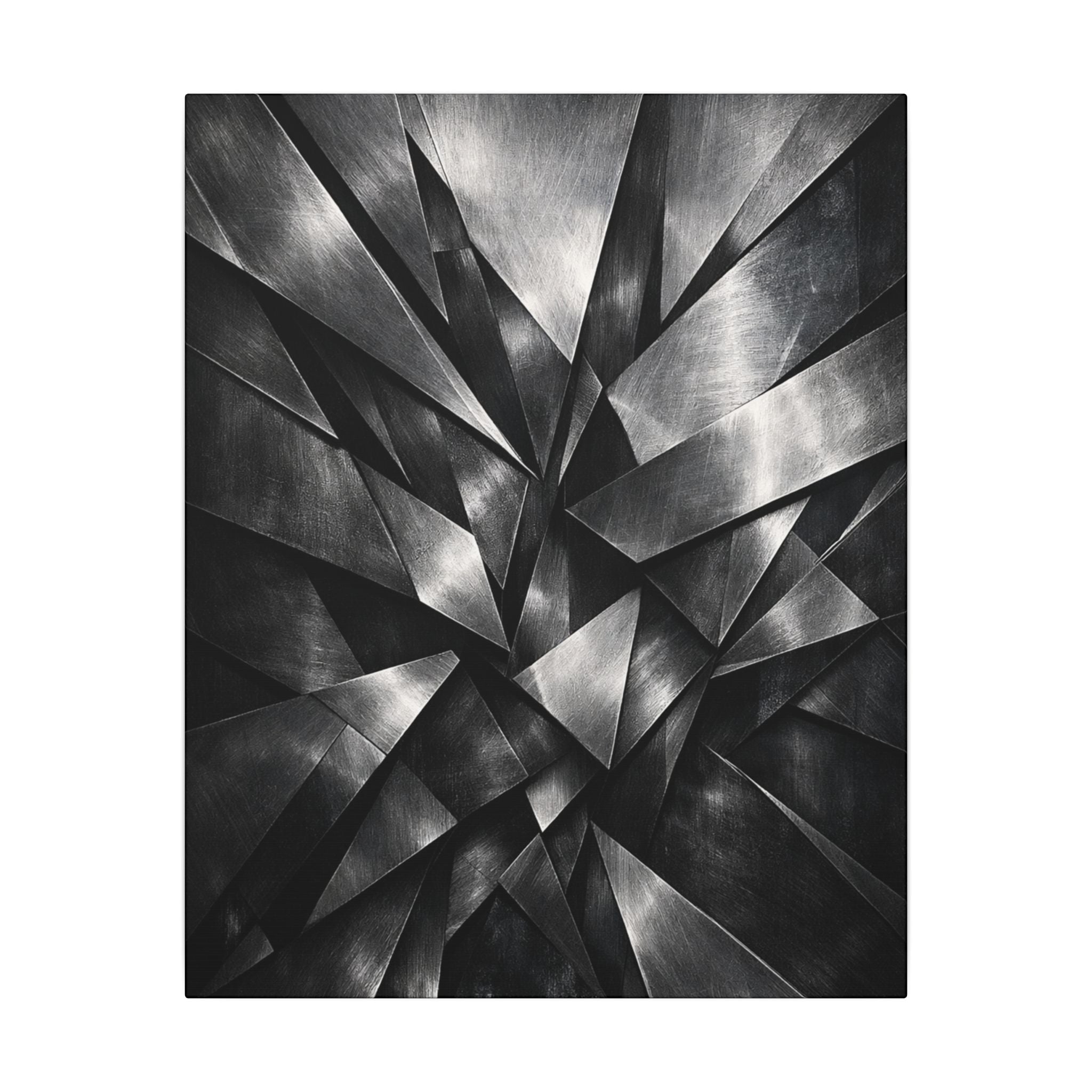 Geometric Steel Canvas Wall Art Industrial Metal Abstract Modern Masculine Office Decor Industrial Wall Art Dorm Decor 16" x 20"