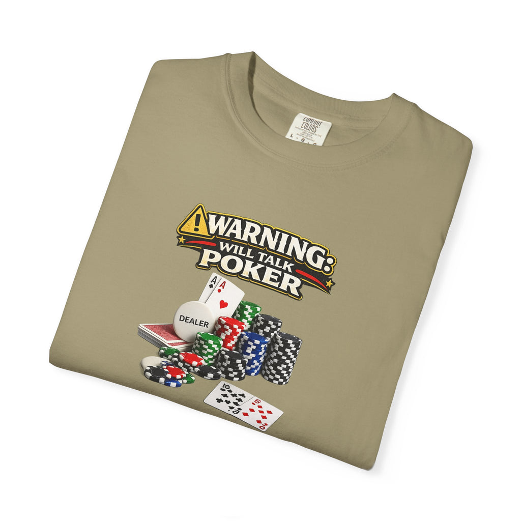Warning Will Talk Poker Shirt Funny Poker Player Tee Casino Night T-Shirt Poker Lover Apparel 7 colors 100% cotton