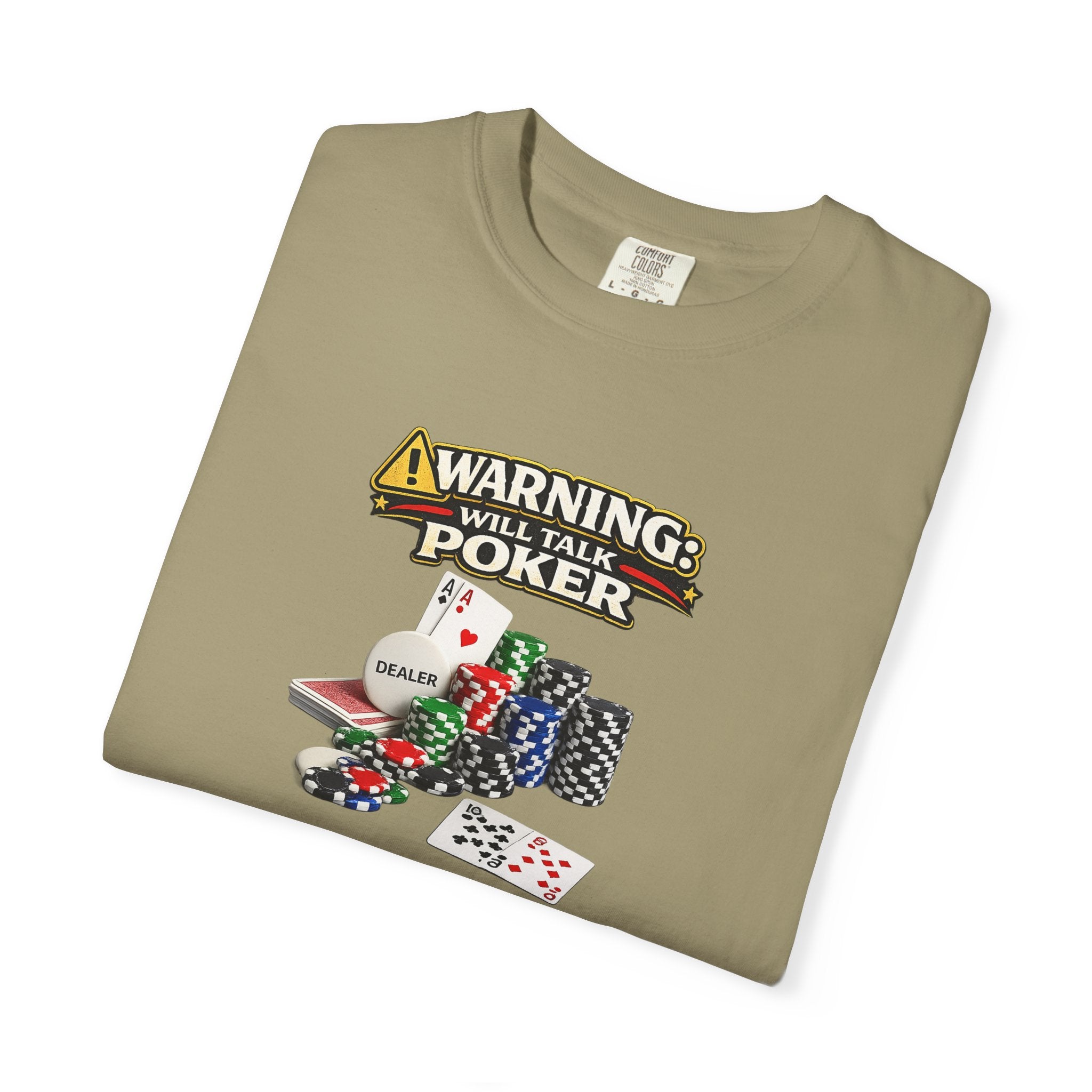 Warning Will Talk Poker Shirt Funny Poker Player Tee Casino Night T-Shirt Poker Lover Apparel 7 colors 100% cotton