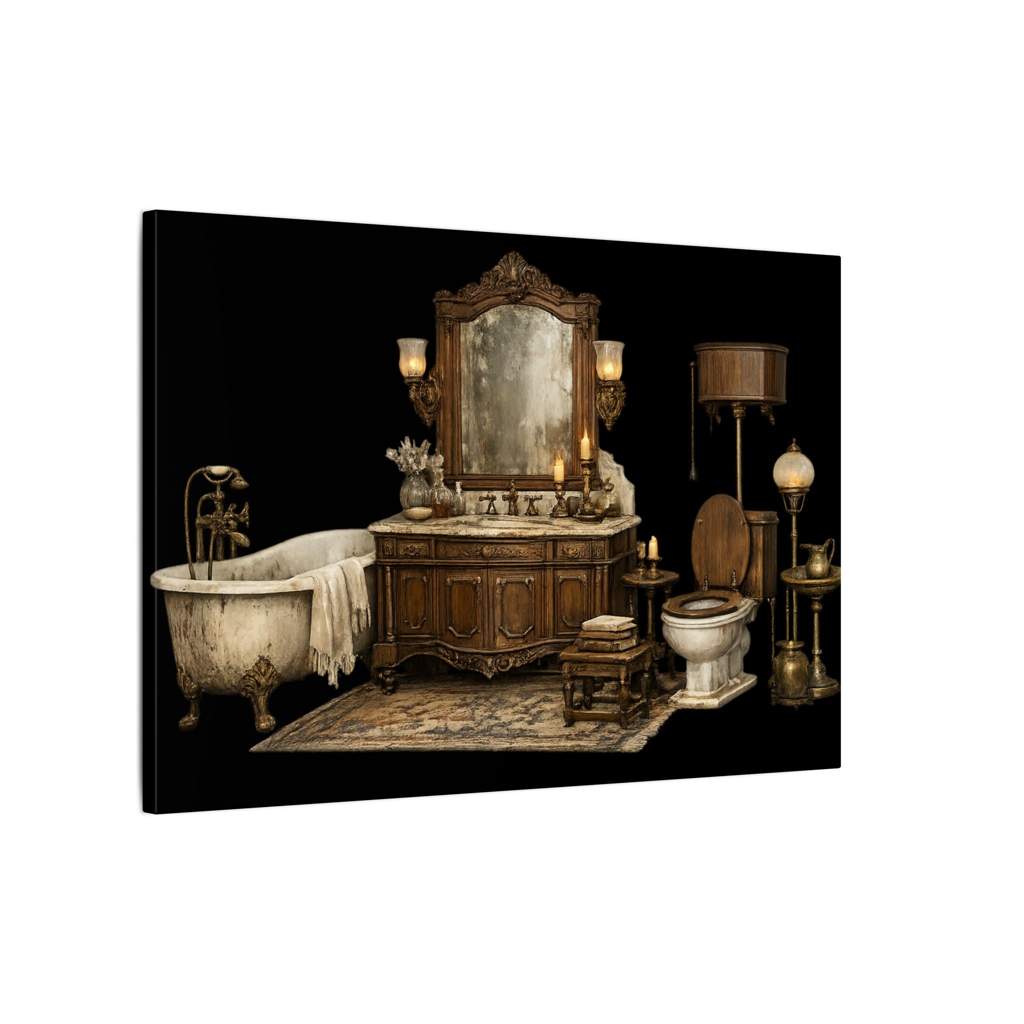 Antique Bathroom Canvas Art Vintage Clawfoot Tub Wall Art Rustic Bathroom Decor Farmhouse Bath Wall Canvas Available in 2 Sizes