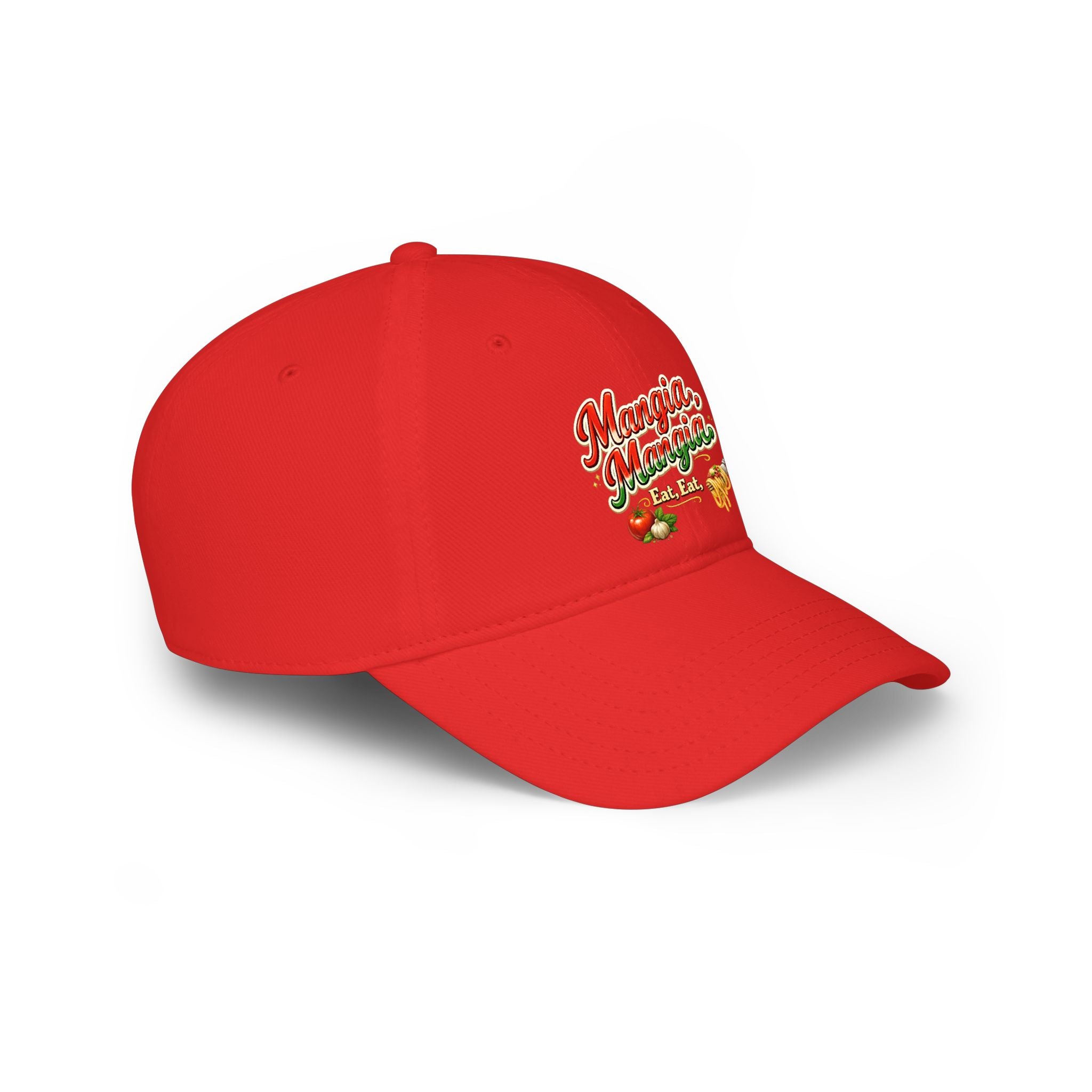 Mangia Mangia, Eat Eat Hat Italian Food Baseball Cap Funny Italian Gift Pasta Lover Foodie Hat 7 colors 100% cotton