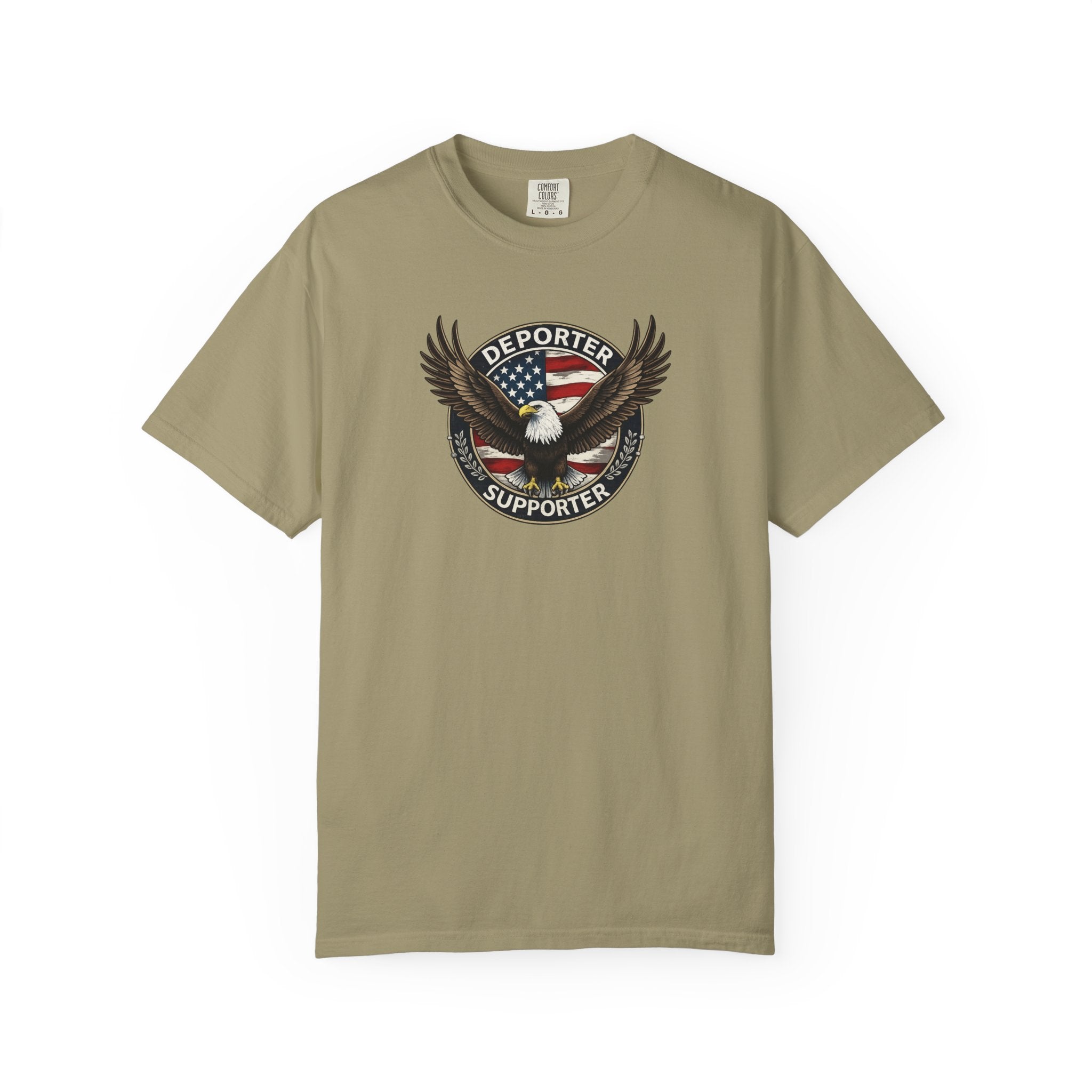 Abschiebeunterstützer T-Shirt Patriotischer Adler Grenzwall Shirt MAGA Einwanderungs Grafik-Tee America First Shirt 6 Farben 100% Baumwolle