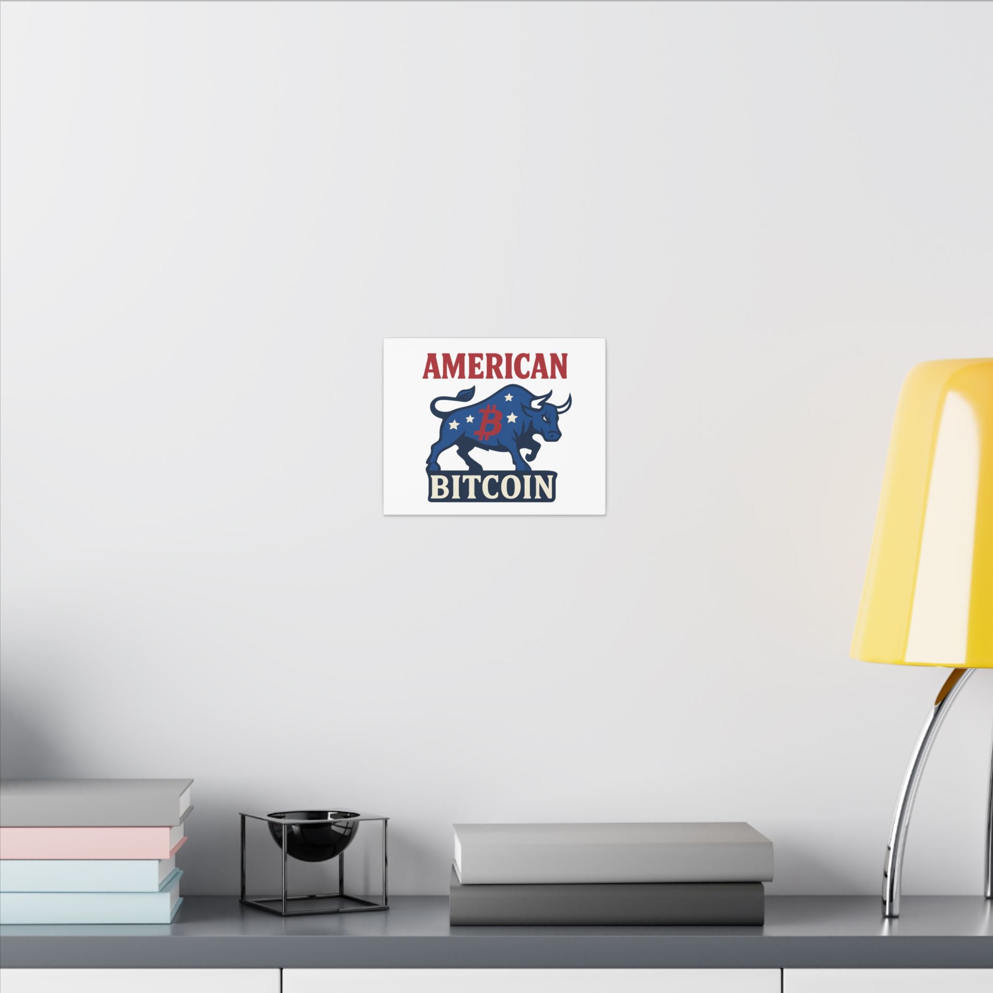 American Bitcoin Bull Canvas Print Power, Patriotism & Crypto Pride