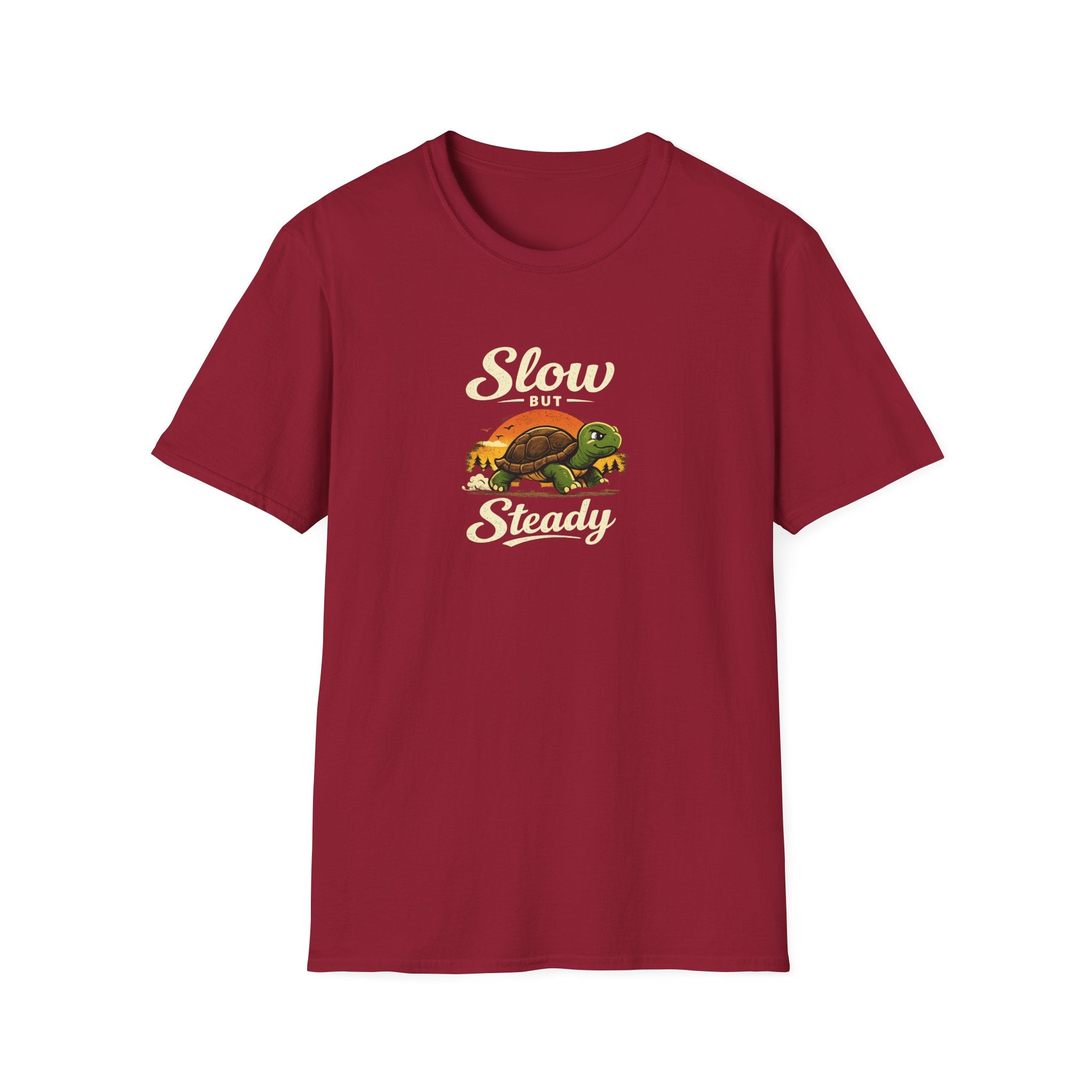 Slow But Steady Turtle T-Shirt Motivational Vintage Animal Graphic Tee Progress Over Speed Shirt 8 colors 100% cotton
