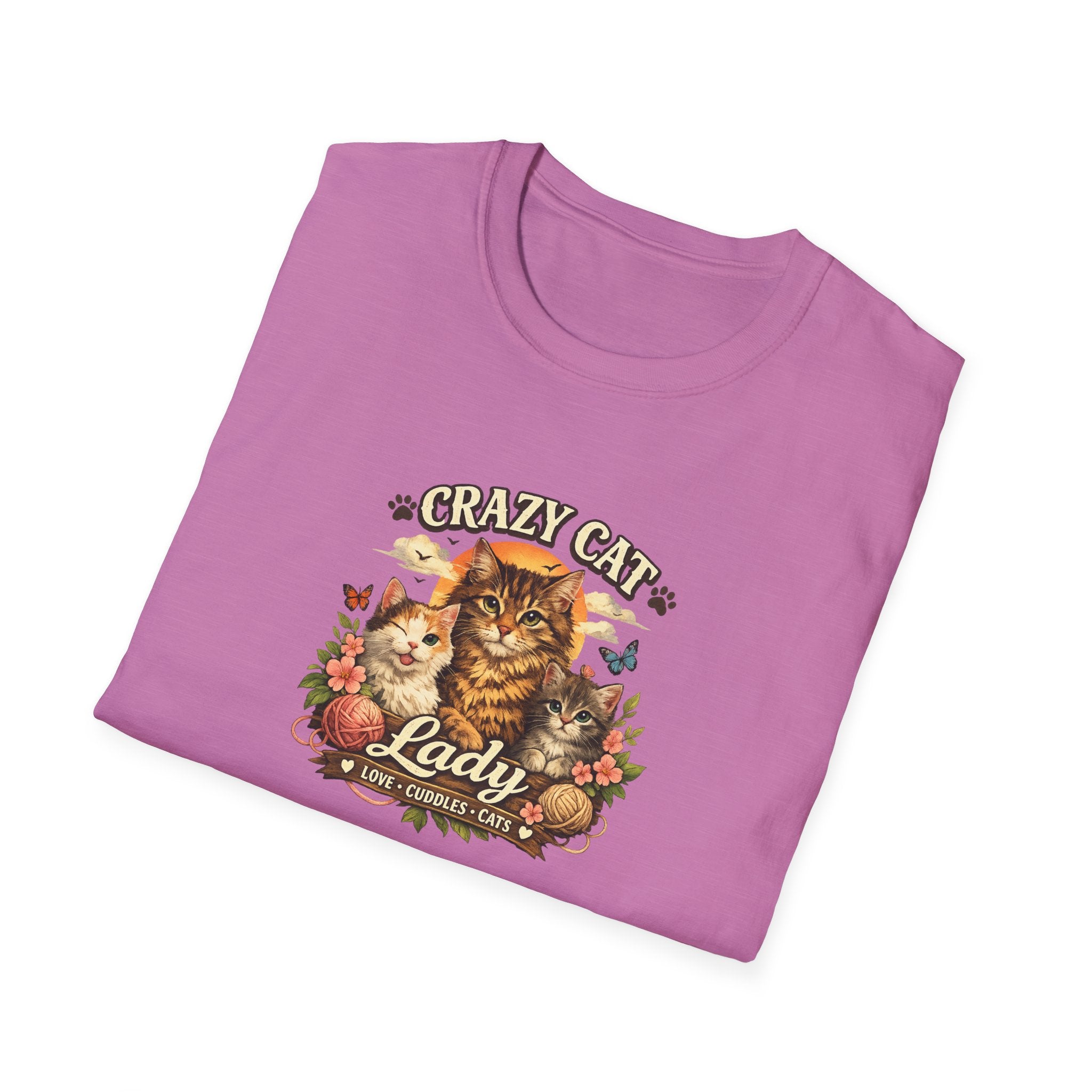 Crazy Cat Lady T-Shirt Funny Cat Lover Shirt Cat Mom Tee Cute Cat Graphic Shirt Gift for Cat Lovers 7 colors 100% cotton