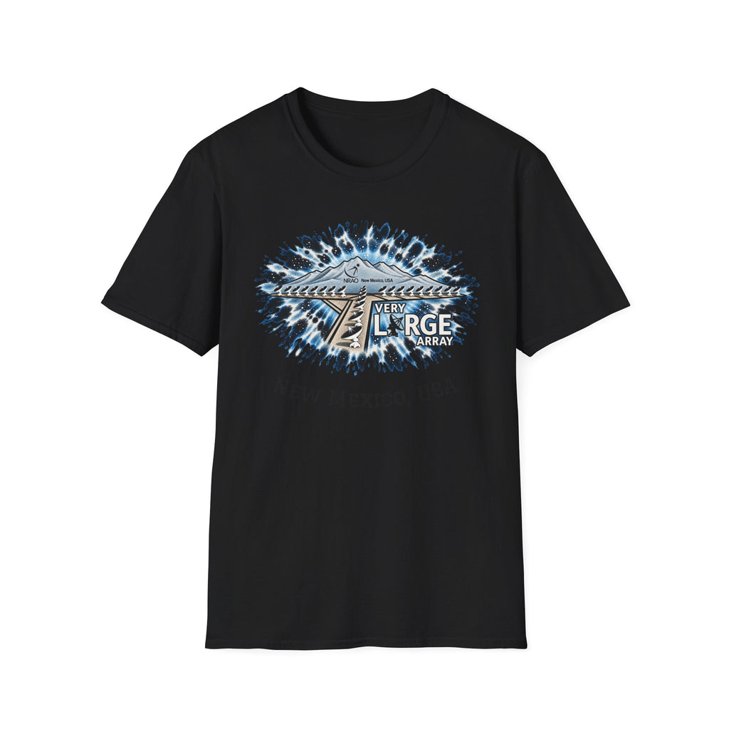 SatsandStripes.com Very Large Array New Mexico Softstyle® T-Shirt – VLA Radio Telescope Astronomy Graphic Tee Black