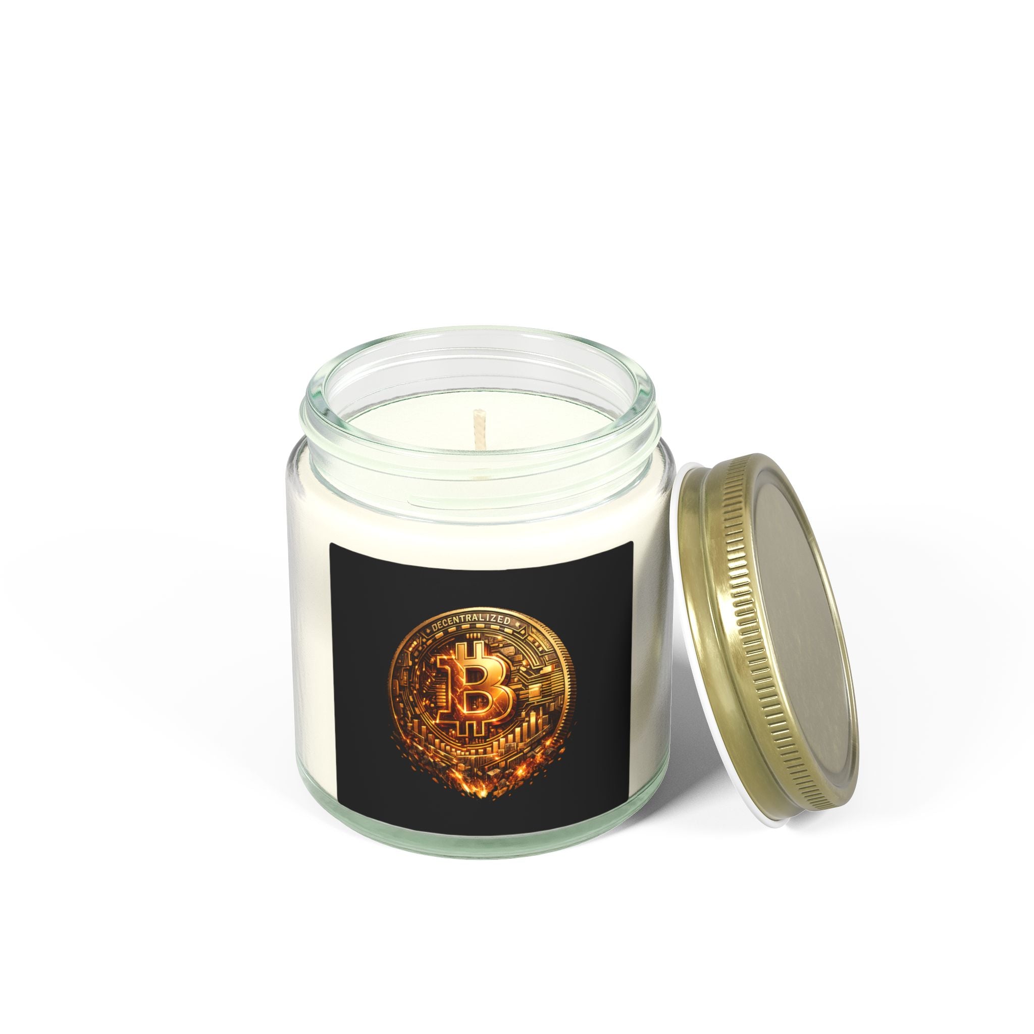 Burning Bitcoin Coin Candle Coconut Apricot Wax 4oz 9oz 8 scents available