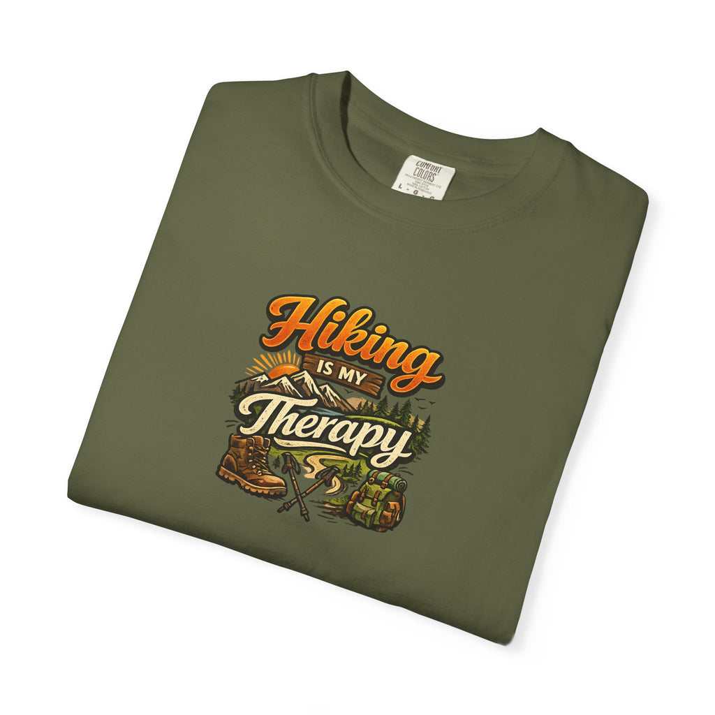 Hiking Is My Therapy Shirt Funny Hiking T-Shirt Outdoor Lover Gift Nature Adventure Tee Hiker Trail Shirt 7 colors 100% cotton