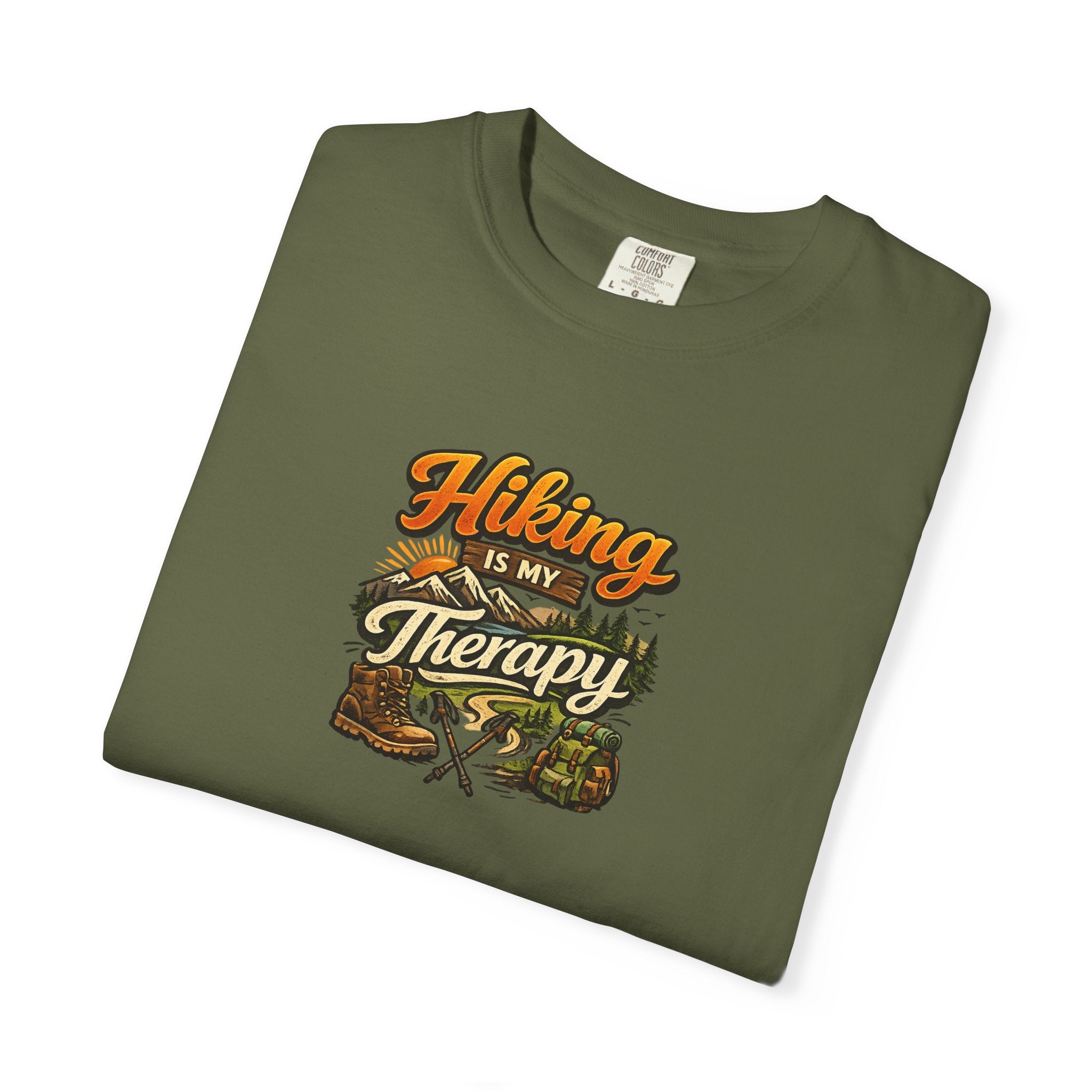 Hiking Is My Therapy Shirt Funny Hiking T-Shirt Outdoor Lover Gift Nature Adventure Tee Hiker Trail Shirt 7 colors 100% cotton