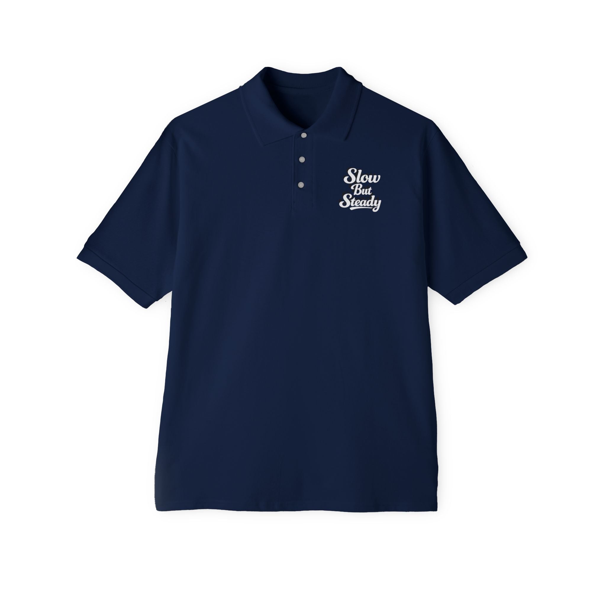 Slow But Steady Polo Shirt Motivational Polo Casual Graphic Polo Gift for Him Comfortable Everyday Shirt 6 colors 100% cotton