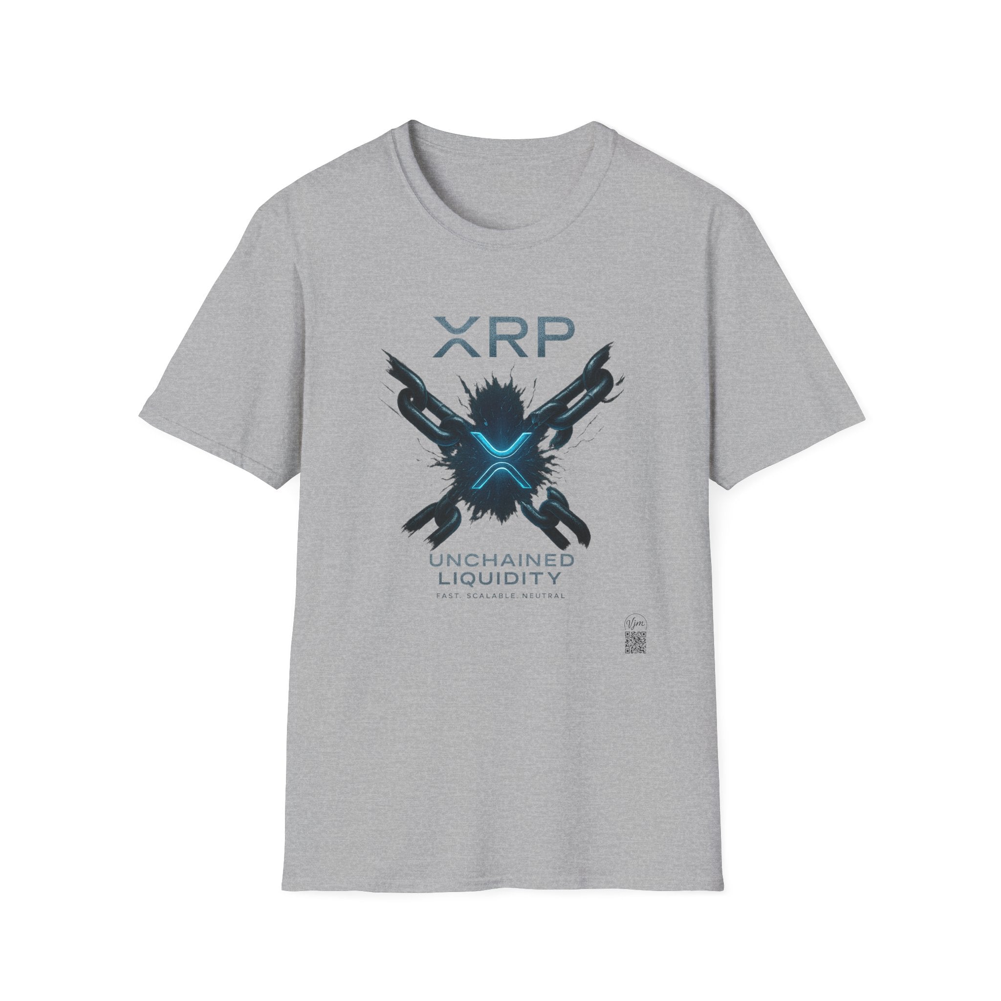 Sats and Stripes XRP Unchained Liquidity Ripple Crypto T-Shirt Grey