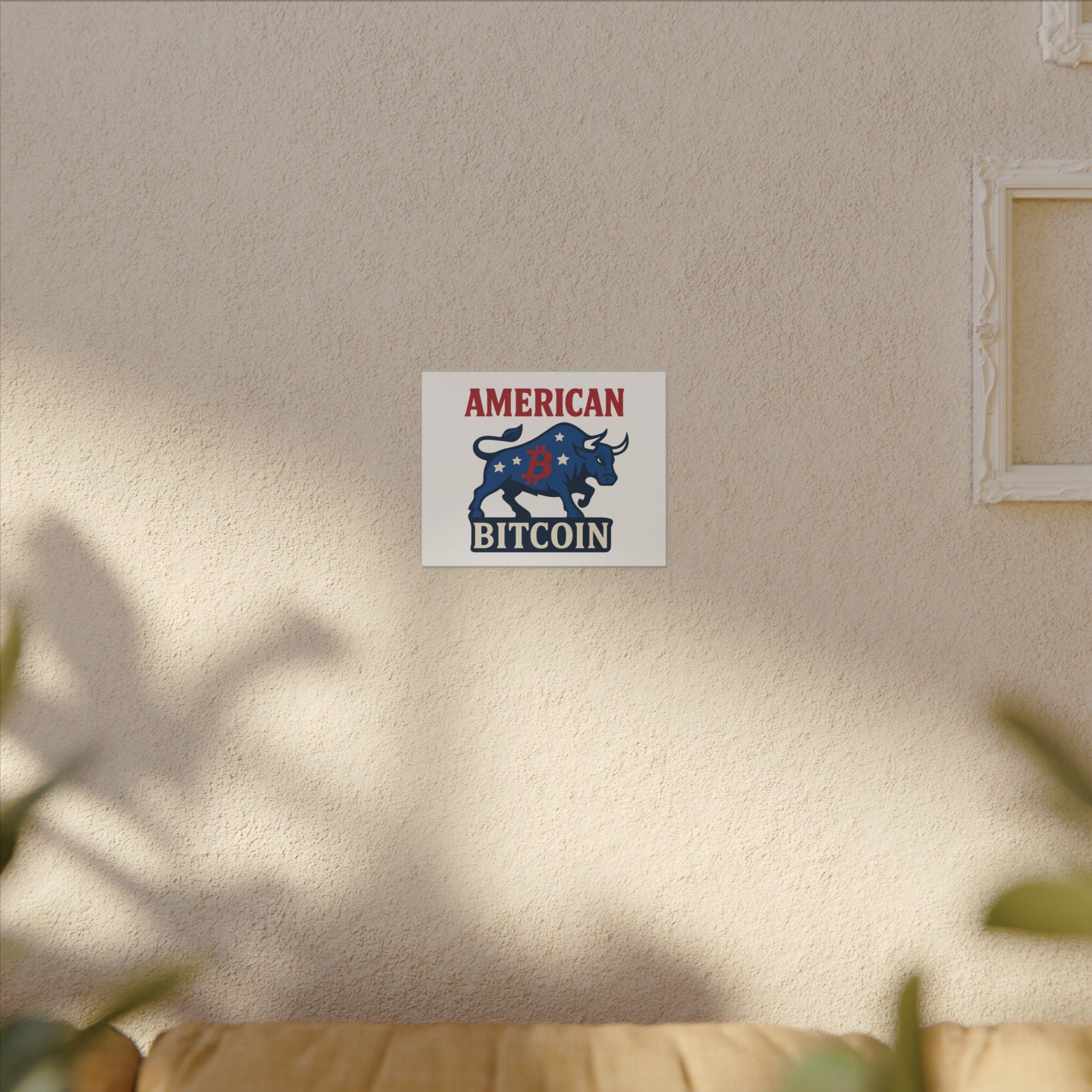 American Bitcoin Bull Canvas Print Power, Patriotism & Crypto Pride