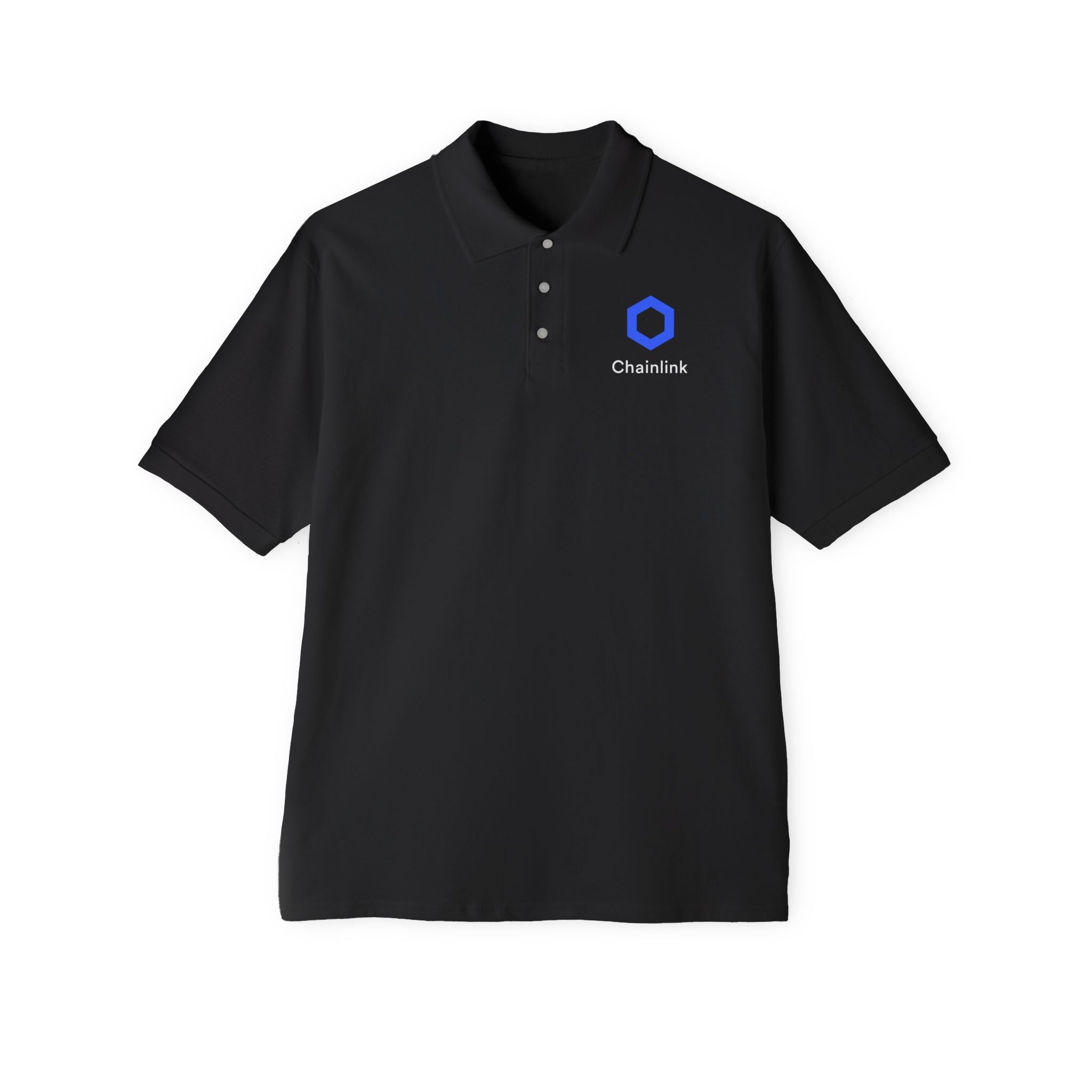 Chainlink LINK Crypto Polo Shirt for Men Blockchain Logo Polo Web3 Crypto Apparel Crypto Enthusiast Gift 5 colors 100% cotton