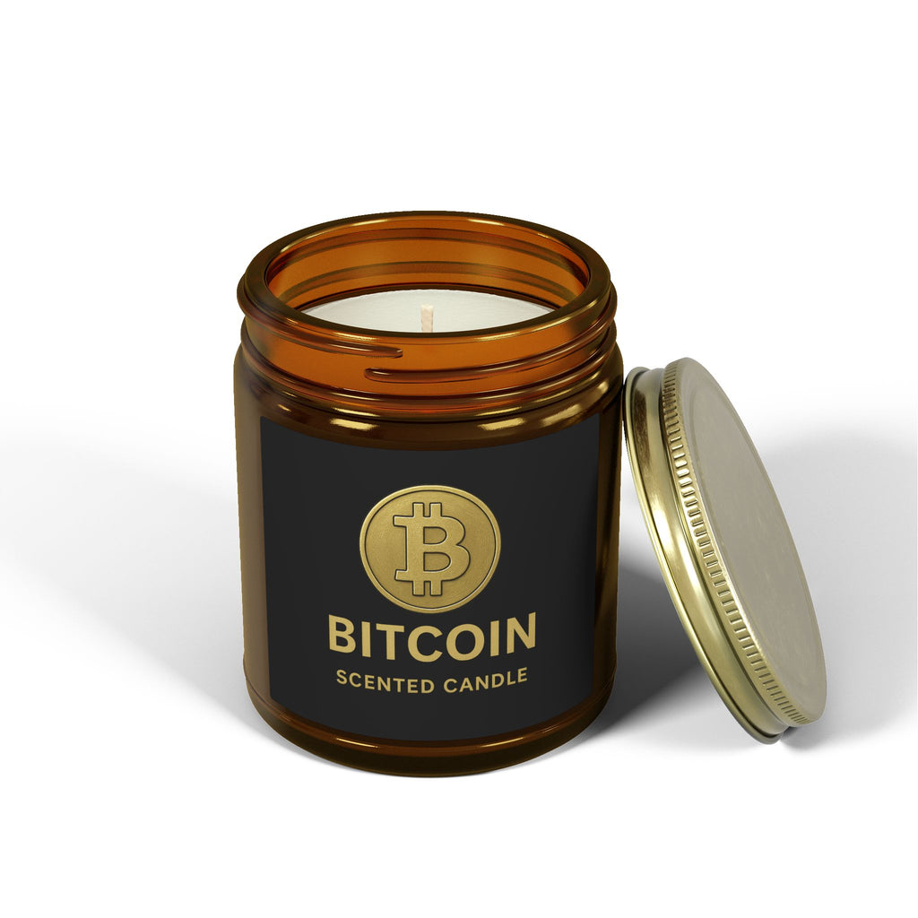 Bitcoin Logo Candle Coconut Apricot Wax Candle 4 oz & 9 oz sizes 8 fragrances available