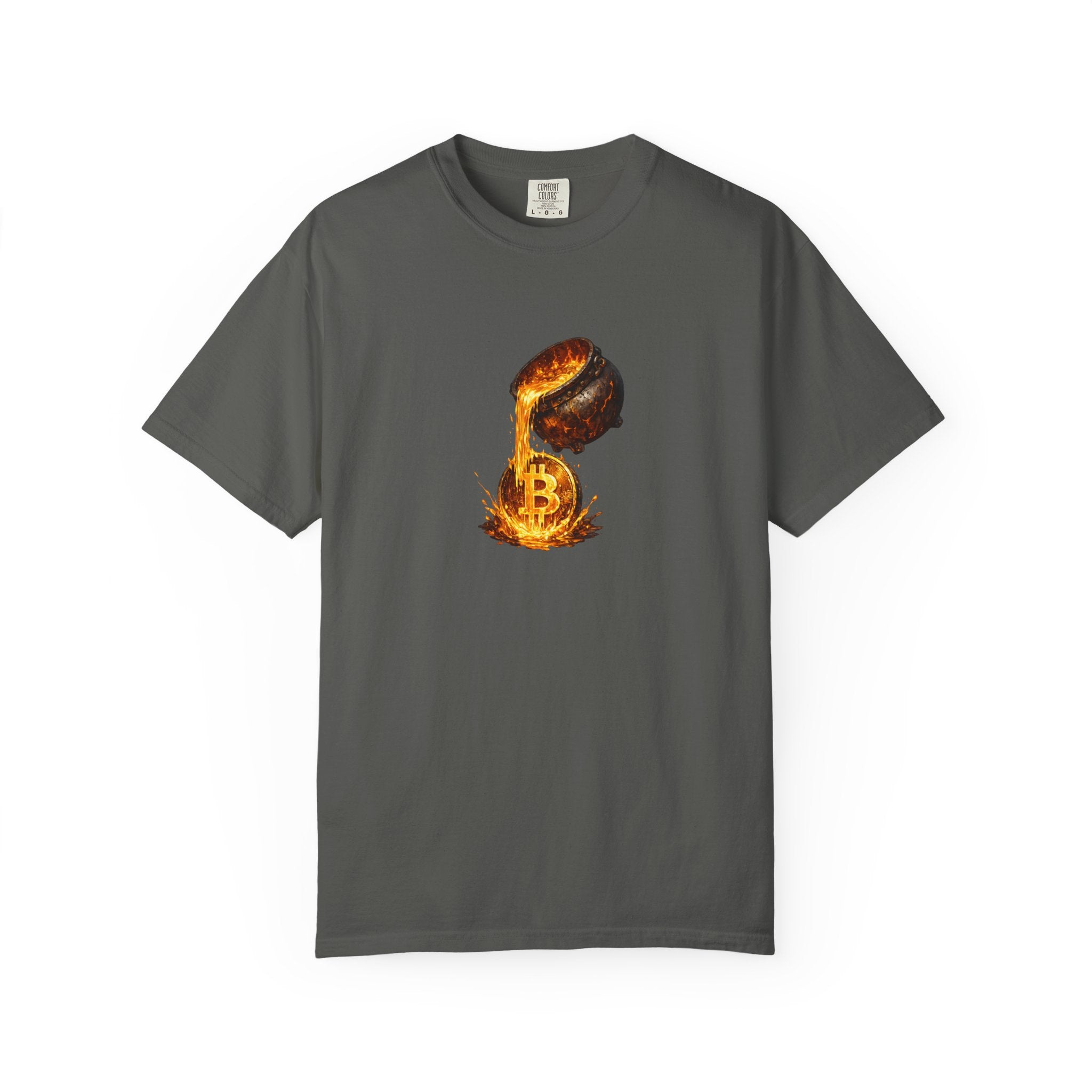 Molten Bitcoin Pour Tshirt Crypto Lava Gold Graphic Tee Bitcoin Investor Shirt 7 colors 100% cotton