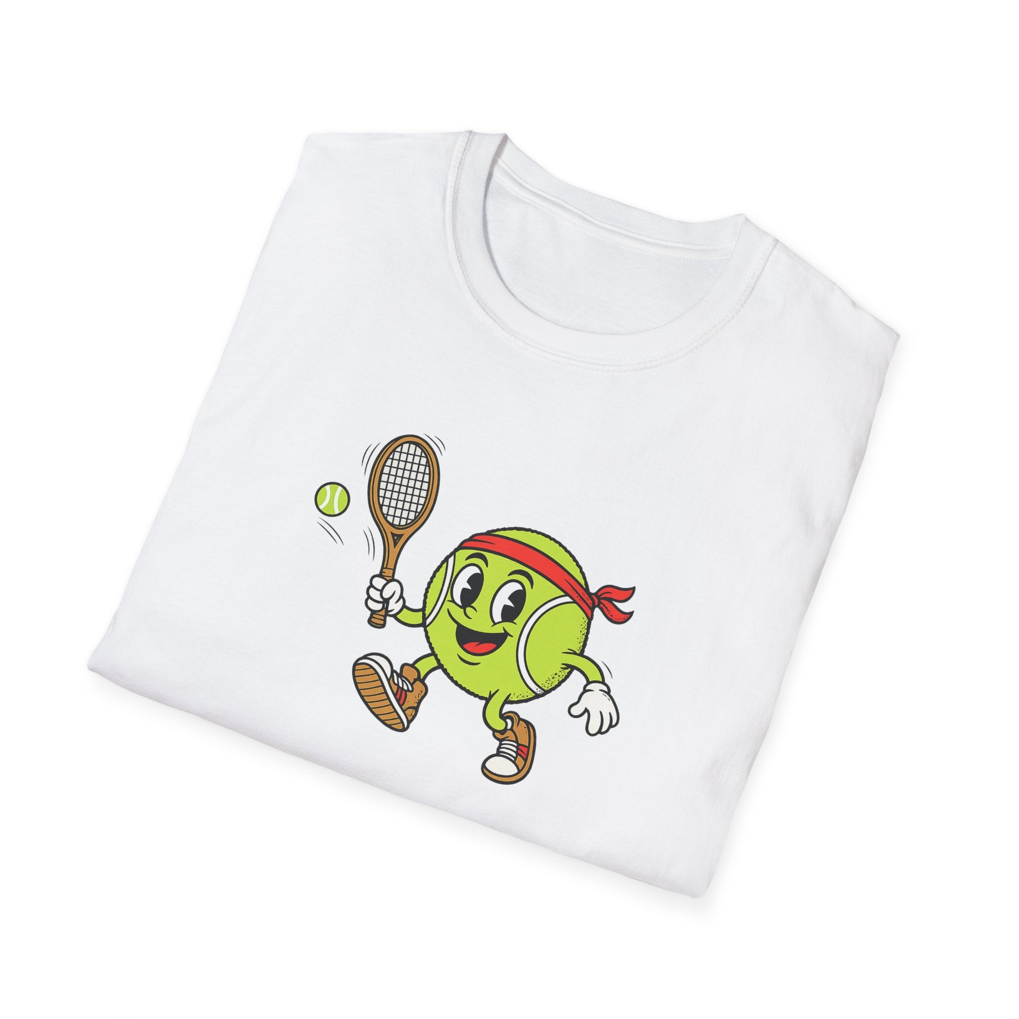 Cute Tennis Ball Mascot TShirt Funny Tennis Shirt Tennis Player Gift Tennis Lover Apparel 8 colors 100% cotton