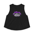 SatsandStripes.com Purple No Excuses. Just Results. Women’s Fitness Crop Top – Purple Barbell Workout Shirt Black