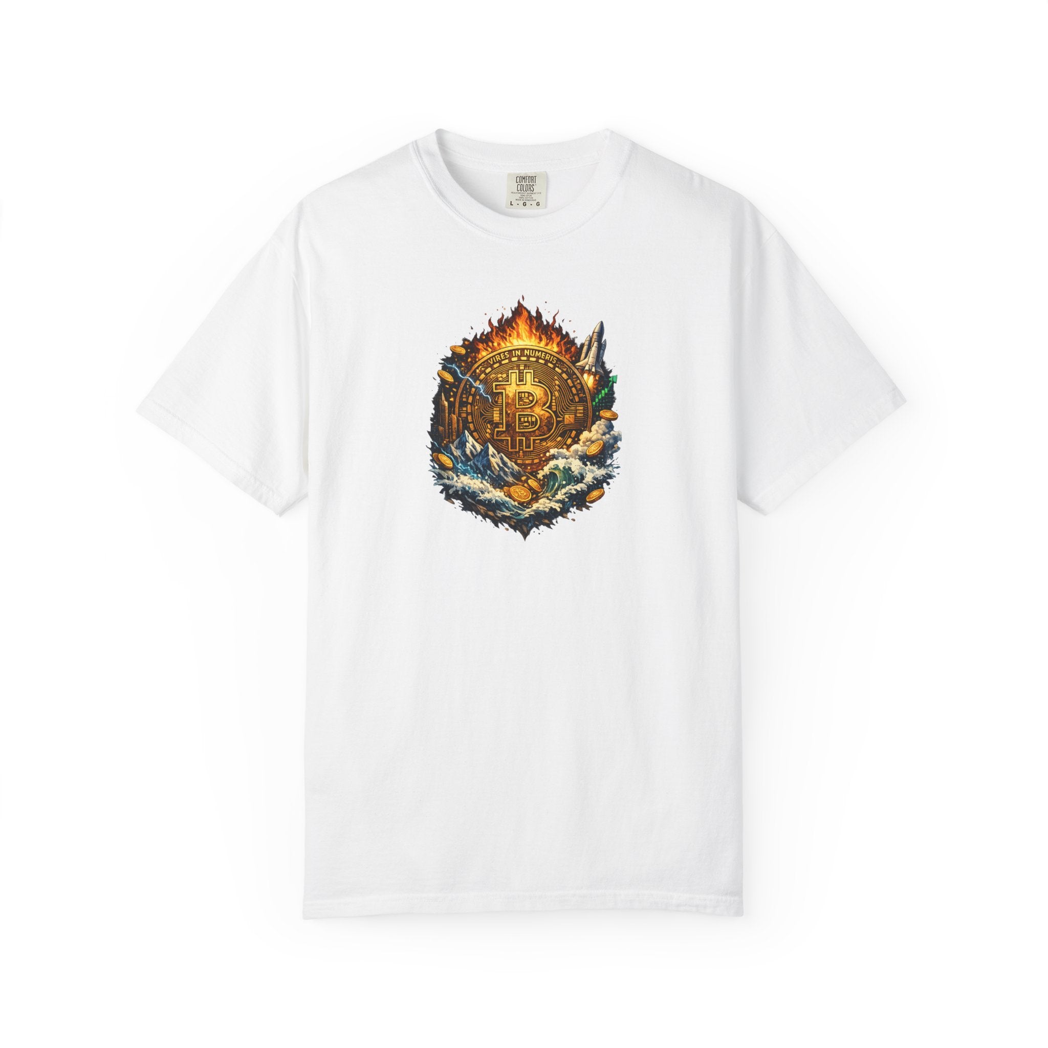 Bitcoin Tidal Wave T-Shirt Futuristic Crypto Graphic Tee Bitcoin Art Shirt Crypto Gift for Him 12 colors 100% cotton