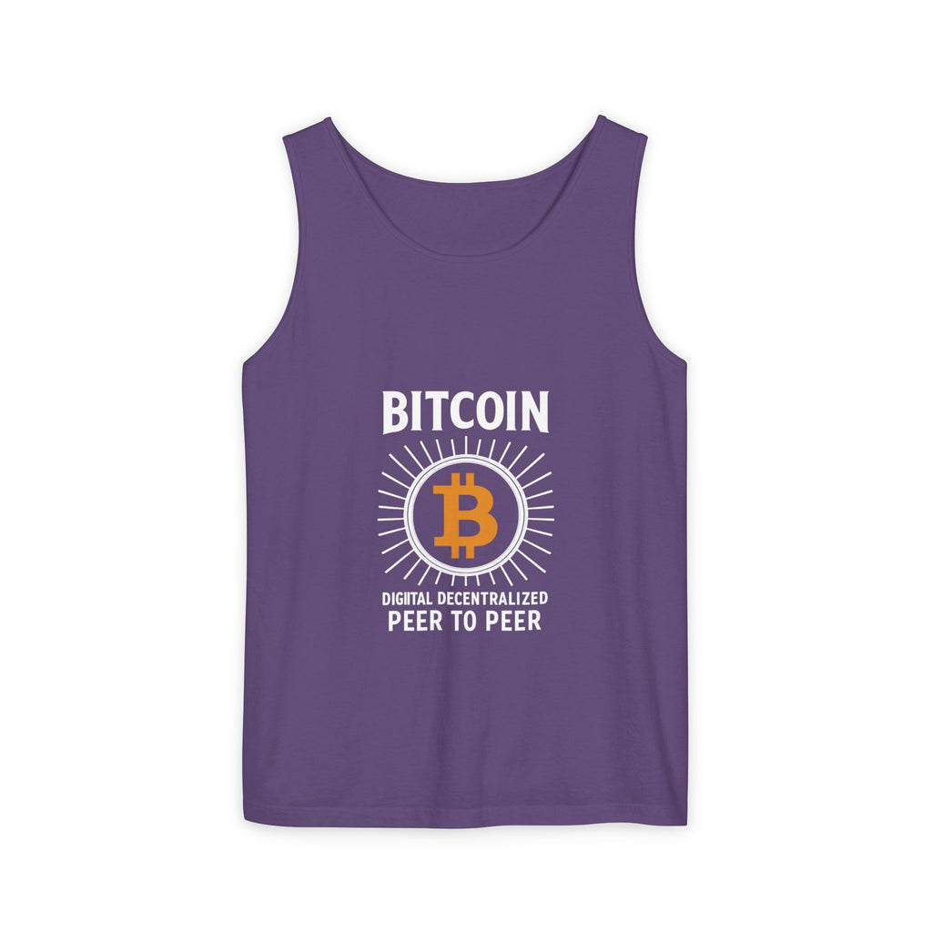 Bitcoin Tank Top Digital-Decentralized-Peer to Peer Wear the Revolution, Own the Future 4 colors 100% cotton