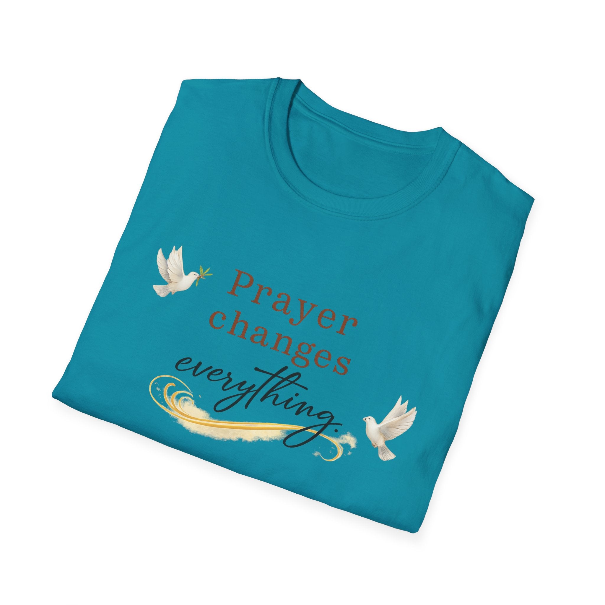Prayer Changes Everything Shirt Christian Faith T-Shirt for Women Inspirational Church Tee Religious Gift 6 colors 100% cotton