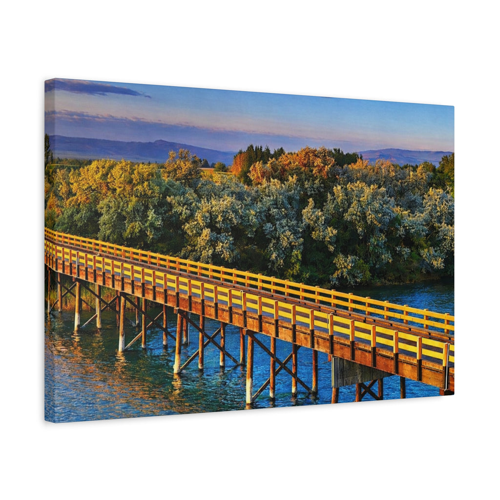 Jackson Bridge Matte Canvas Idaho Wall Art Scenic Snake River Rustic Mountain Décor 6 sizes