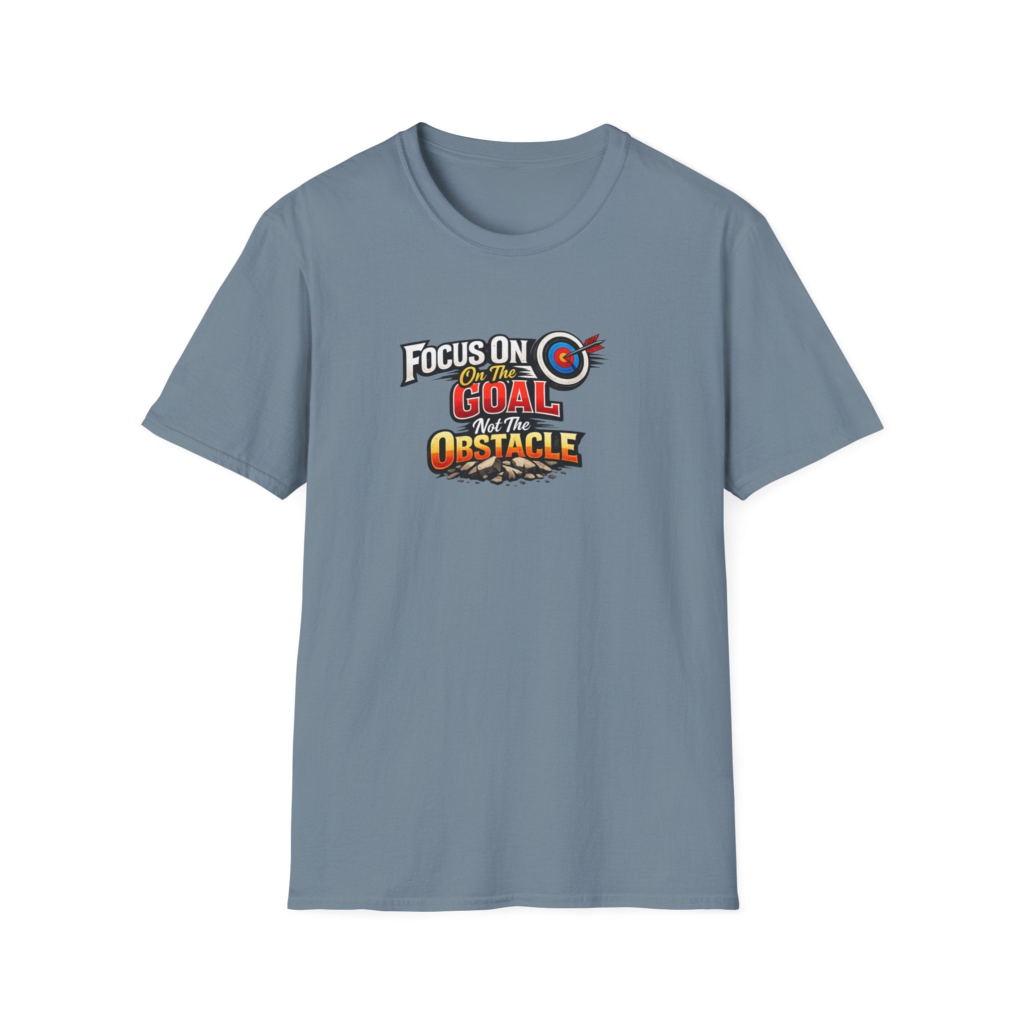 Focus On The Goal Not The Obstacle T-Shirt Motivational Quote Shirt Inspirational Graphic Tee Mindset Success Shirt 100% cotton
