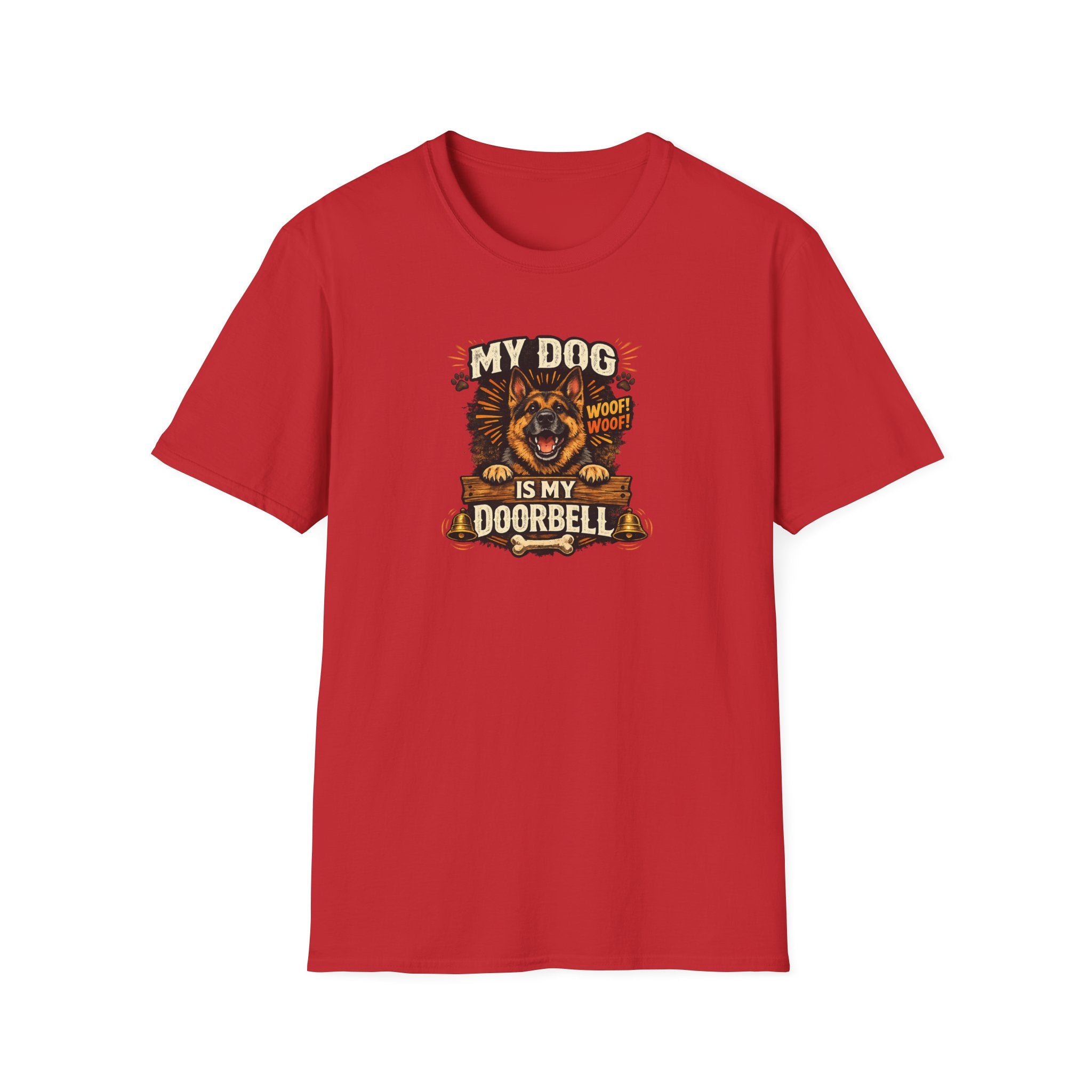 Mein Hund ist meine Türklingel T-Shirt Lustiges Hundeliebhaber-Shirt Hunde Mama Tee Haustierbesitzer Humor Shirt Niedliches Hunde Grafik Tee 6 Farben 100% Baumwolle