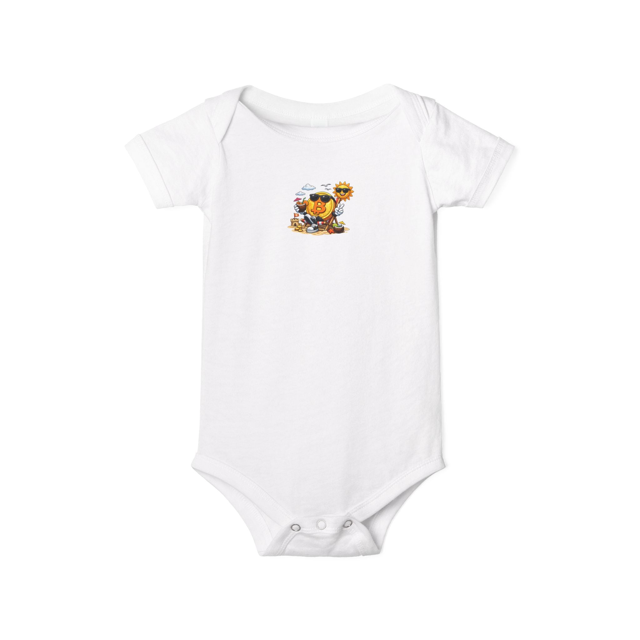 Cute Bitcoin Baby Onesie Crypto Baby Bodysuit Bitcoin Beach Baby Outfit Funny Crypto Infant Gift 6 colors 100% cotton