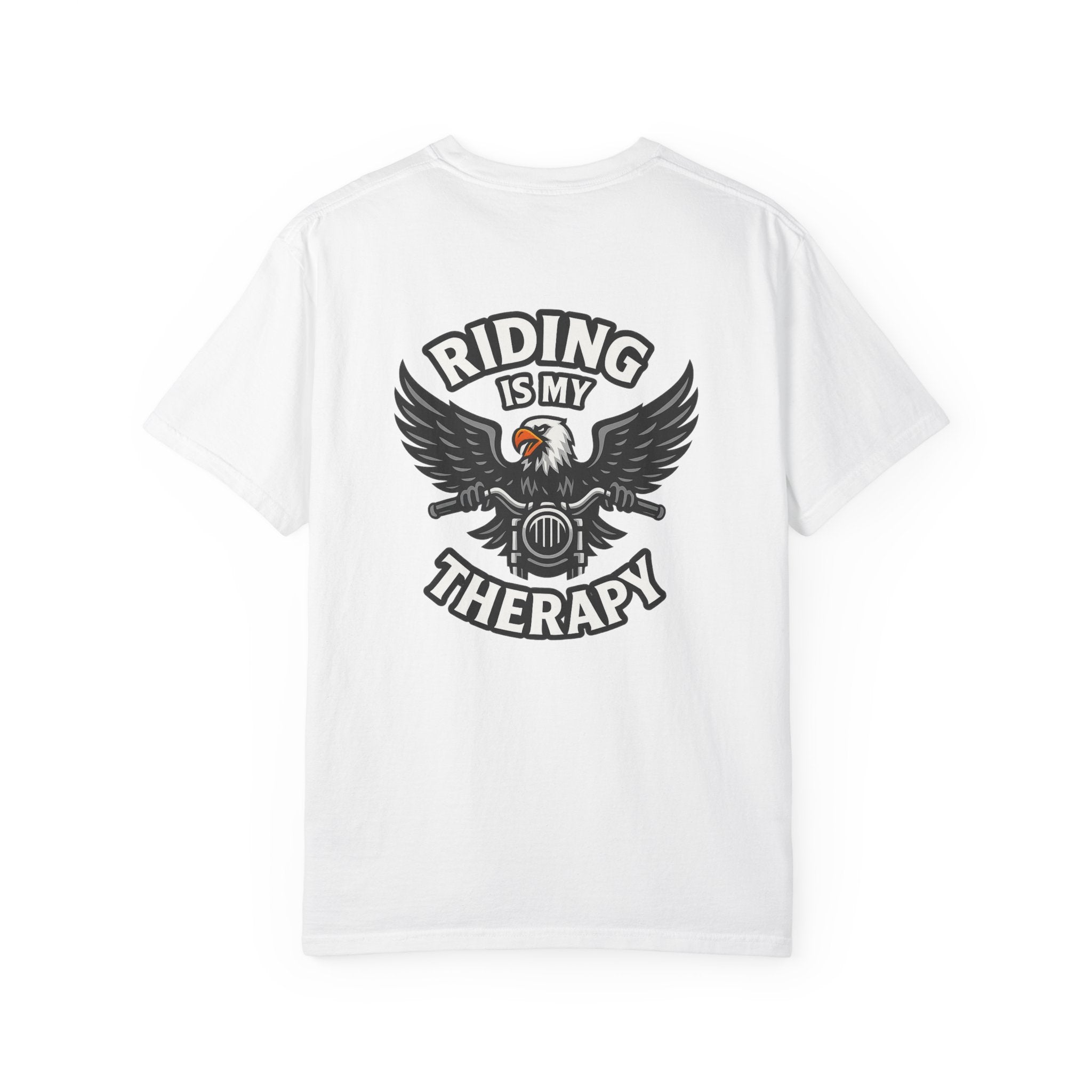 Riding is my Therapy Eagle Motorcycle T-Shirt Harley Biker Graphic Tee 8 colors 100% cotton