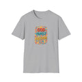 SatsandStripes.com God Family Freedom T-Shirt Colorful Religious Tee for Faith & Patriotism Grey