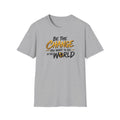 Satsandtripes.com Be the Change T-Shirt – Inspirational World Change Graphic Tee Grey