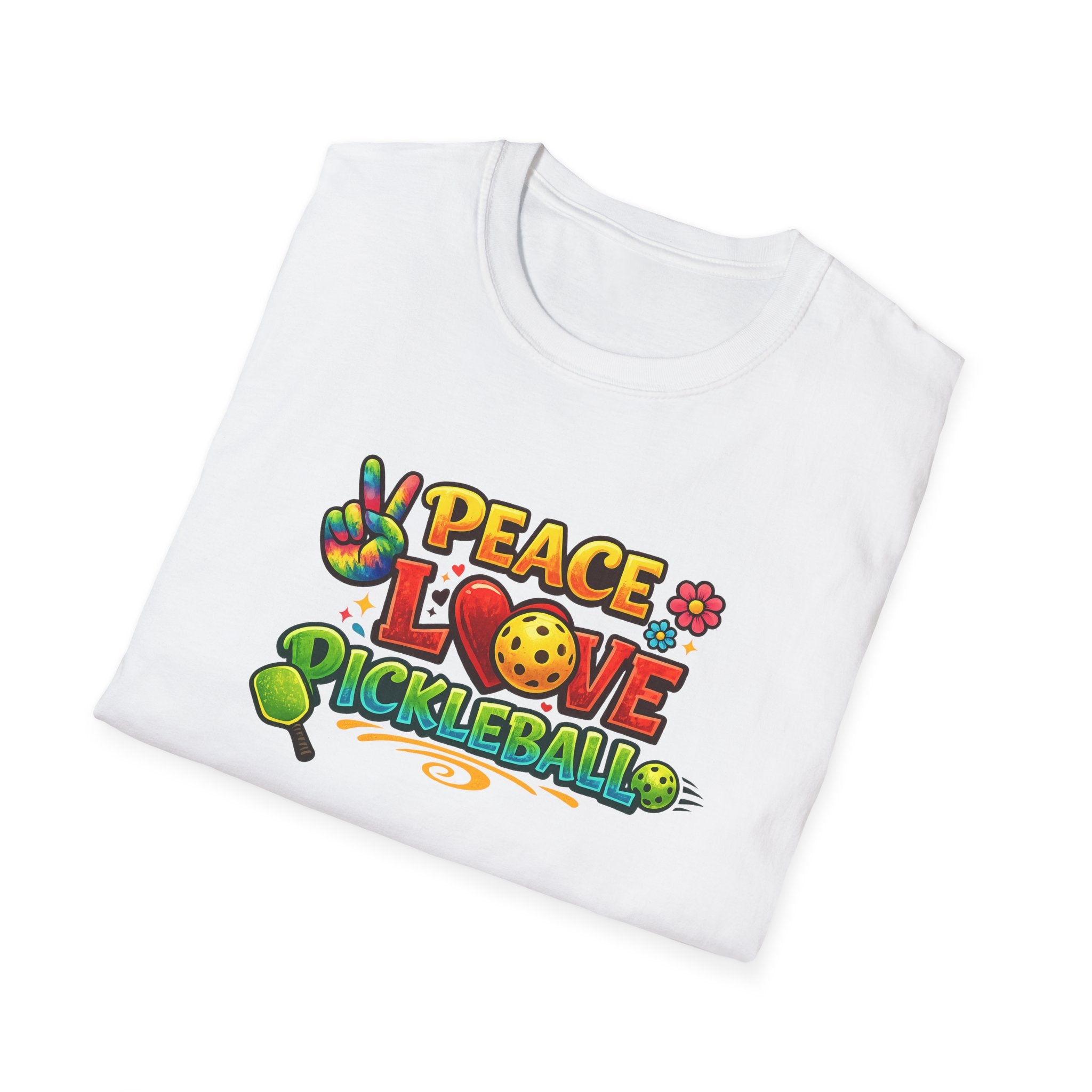 Peace Love Pickleball Shirt Pickleball Player Gift Cute Pickleball Apparel Pickleball Player Tee 9 colors 100% cotton