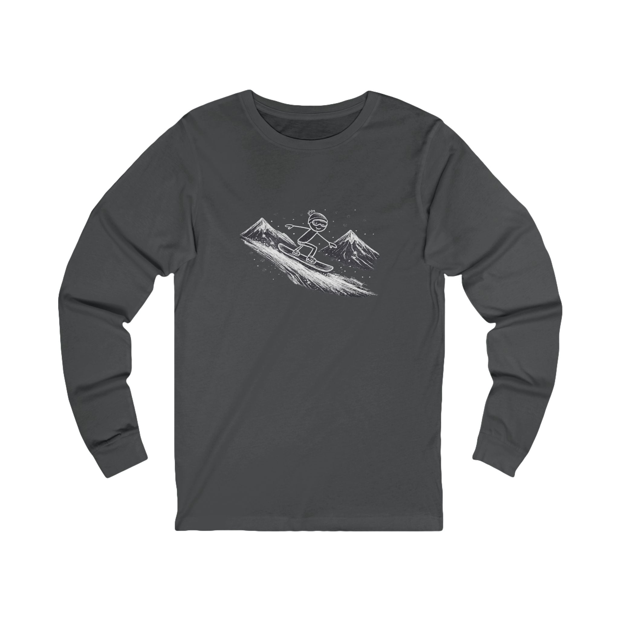 Snowboarder Mountain Long Sleeve Shirt Snowboarding Tee Winter Sports Ski Resort Shirt Snowboard Lover Gift 6 colors 100% cotton