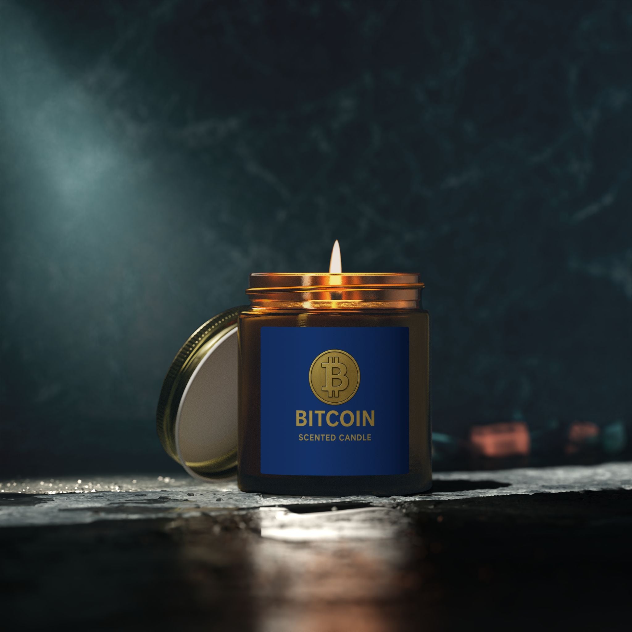 Bitcoin Logo Candles Coconut Apricot Wax 4 oz & 9 oz sizes 8 fragrances available