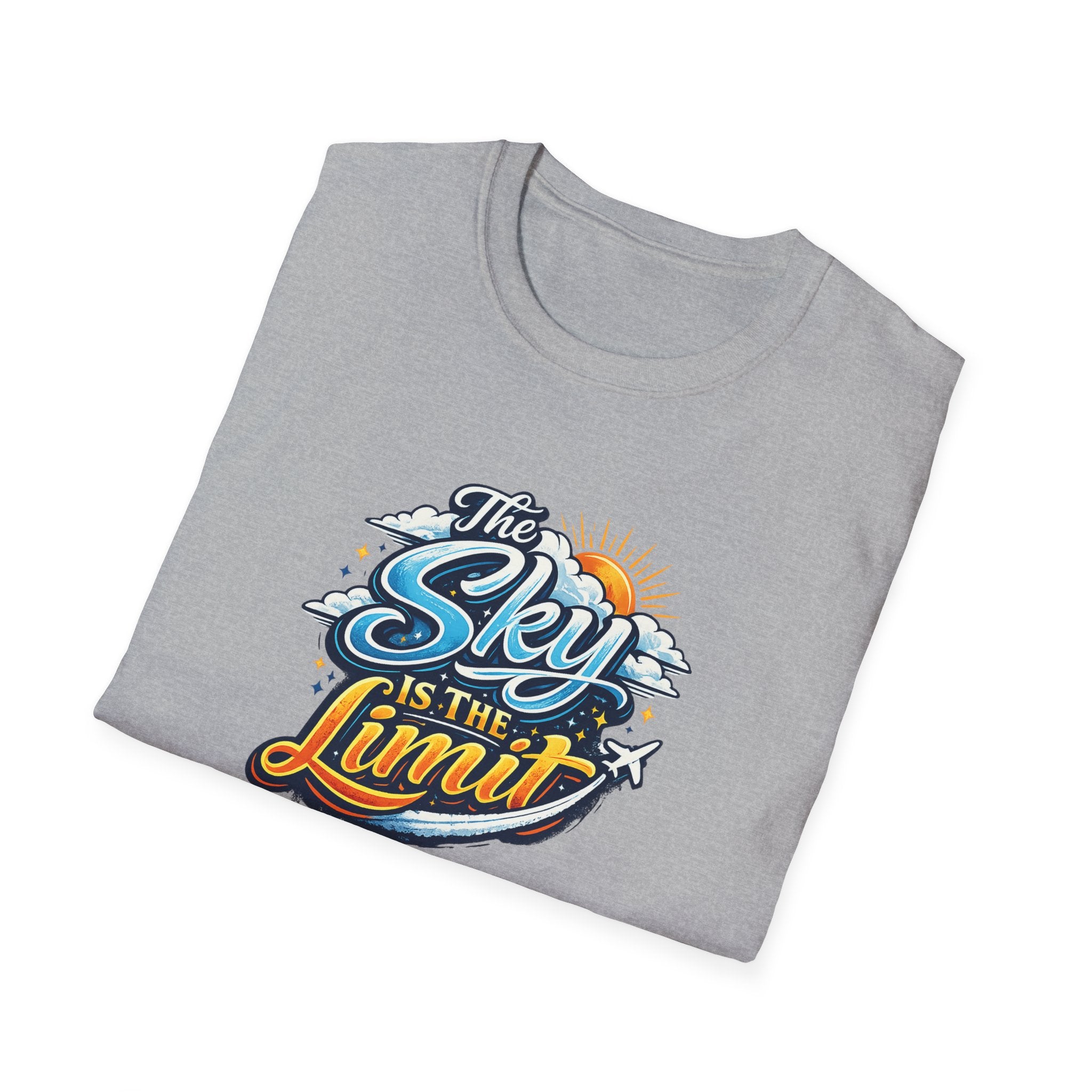 The Sky Is The Limit Motivational Graphic Tee Inspirational Quote Shirt Dream Big Positive Mindset T-Shirt 7 colors 100% cotton