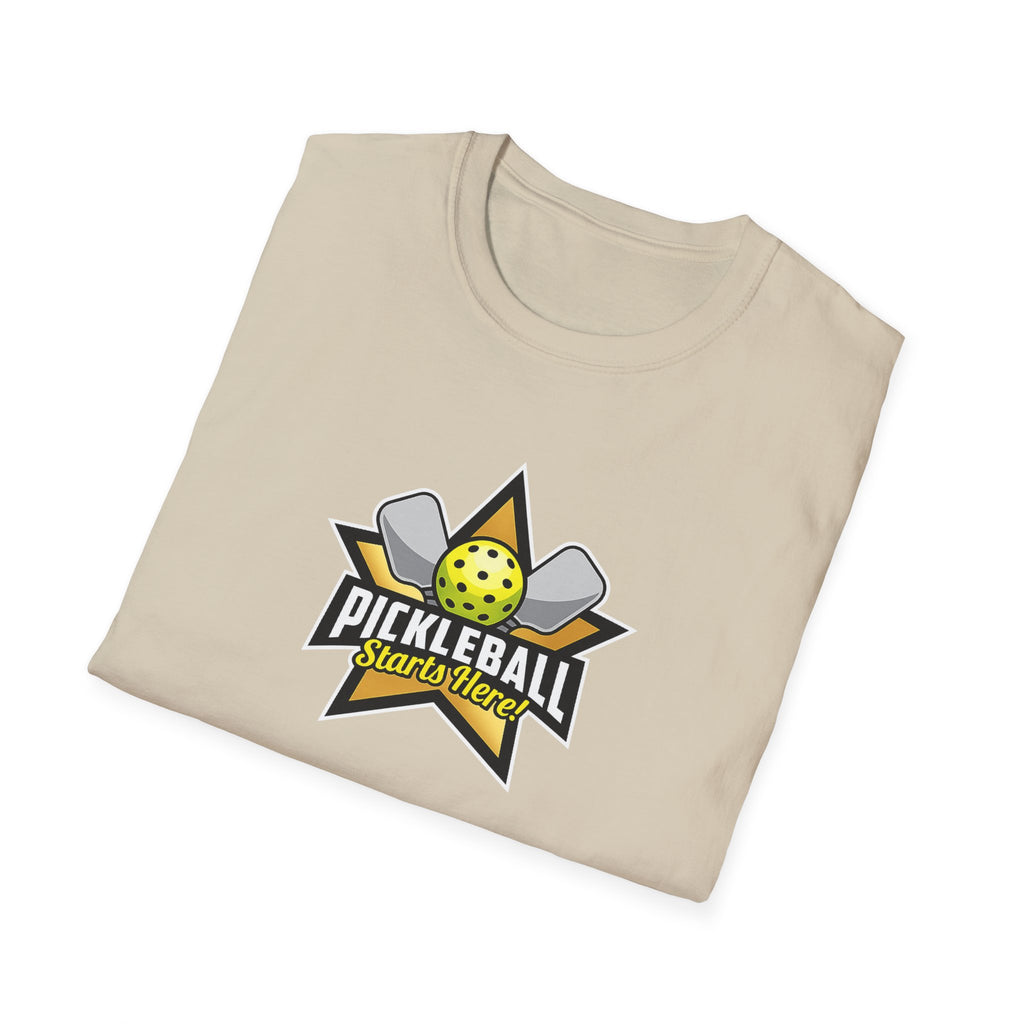 Pickleball Starts Here TShirt Funny Pickleball Tee for Men Pickleball Player Gift Pickleball Court Shirt 7 colors 100% cotton
