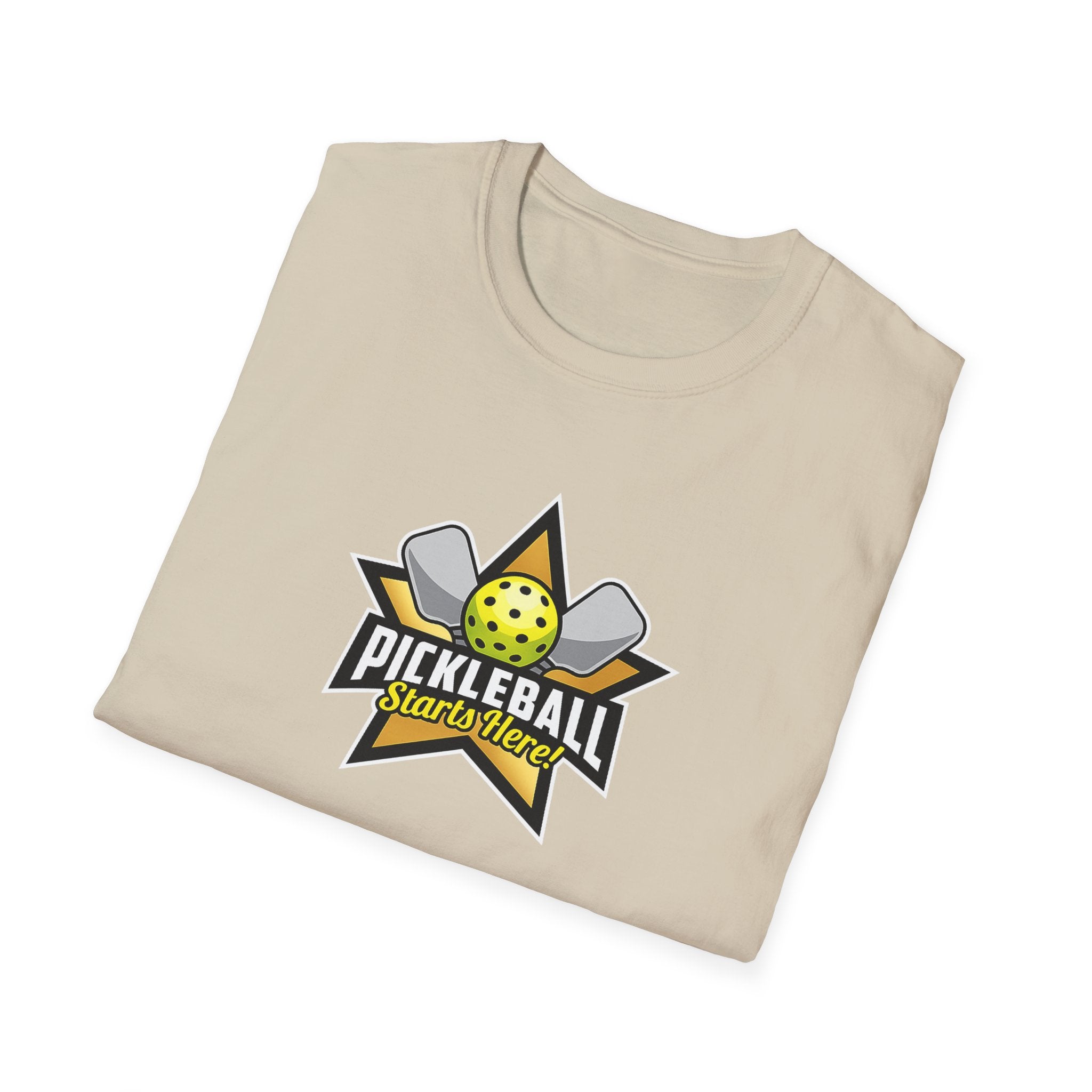 Pickleball Starts Here TShirt Funny Pickleball Tee for Men Pickleball Player Gift Pickleball Court Shirt 7 colors 100% cotton