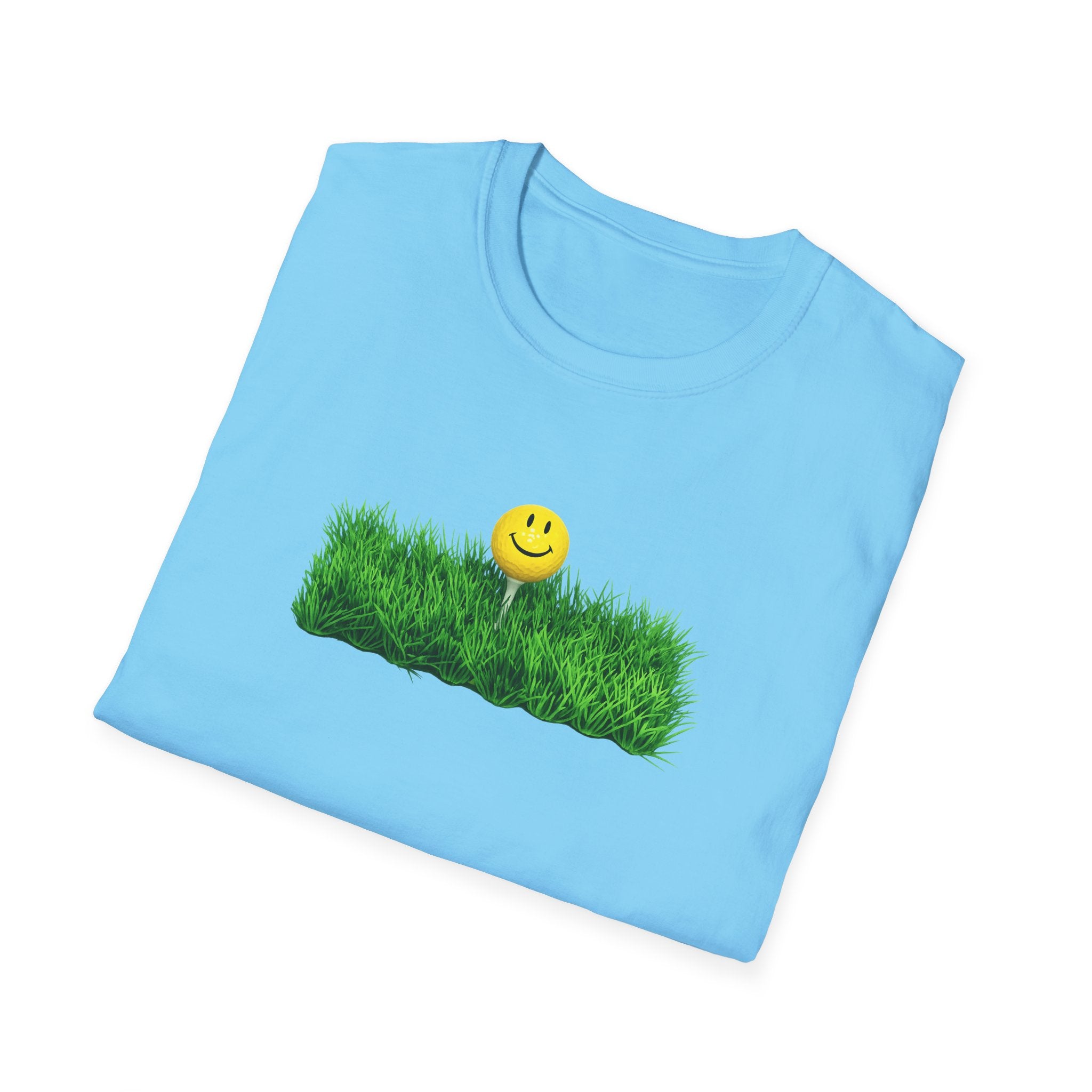Smiley Face Golf Tee Shirt Happy Golfer Graphic Tee Fun Golf Course Vibes Gift for Golf Lovers 6 colors 100% cotton