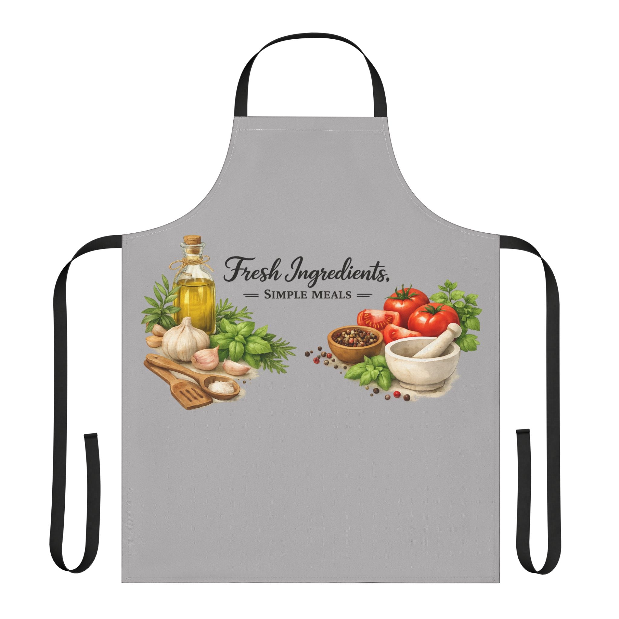 Italian Kitchen Apron Fresh Ingredients - Simple Meals Cooking Apron for Pasta Lovers Italian Food Lover Gift